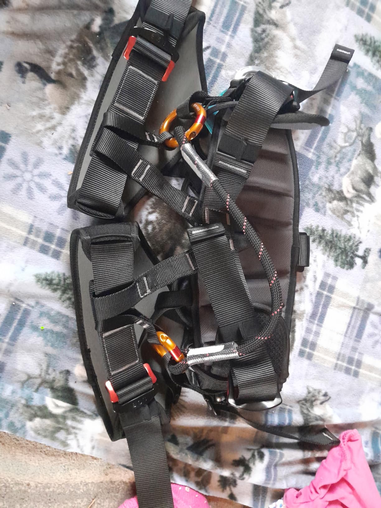 SOB Climbing Harness, Half Body Tree Climbing Harness Men,Thicken Widen Protect Waist Safety Harness for Arborist Harness,Working Rescuing at Height Safety Belt Harness customer photo 2