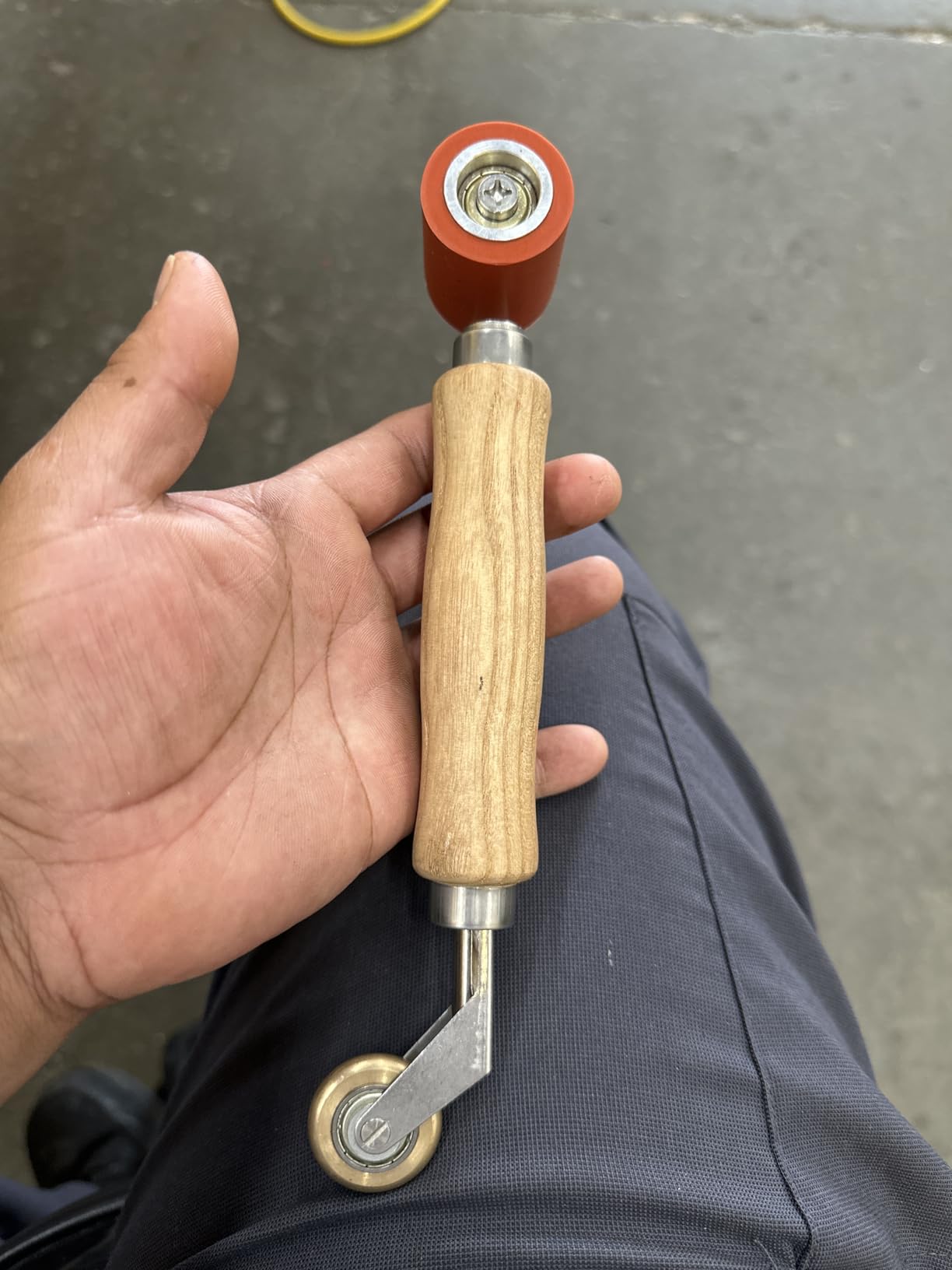 QWORK Seam Roller, 40mm Silicone Seam Roller with 6mm Brass Detail Penny Roller customer photo 2