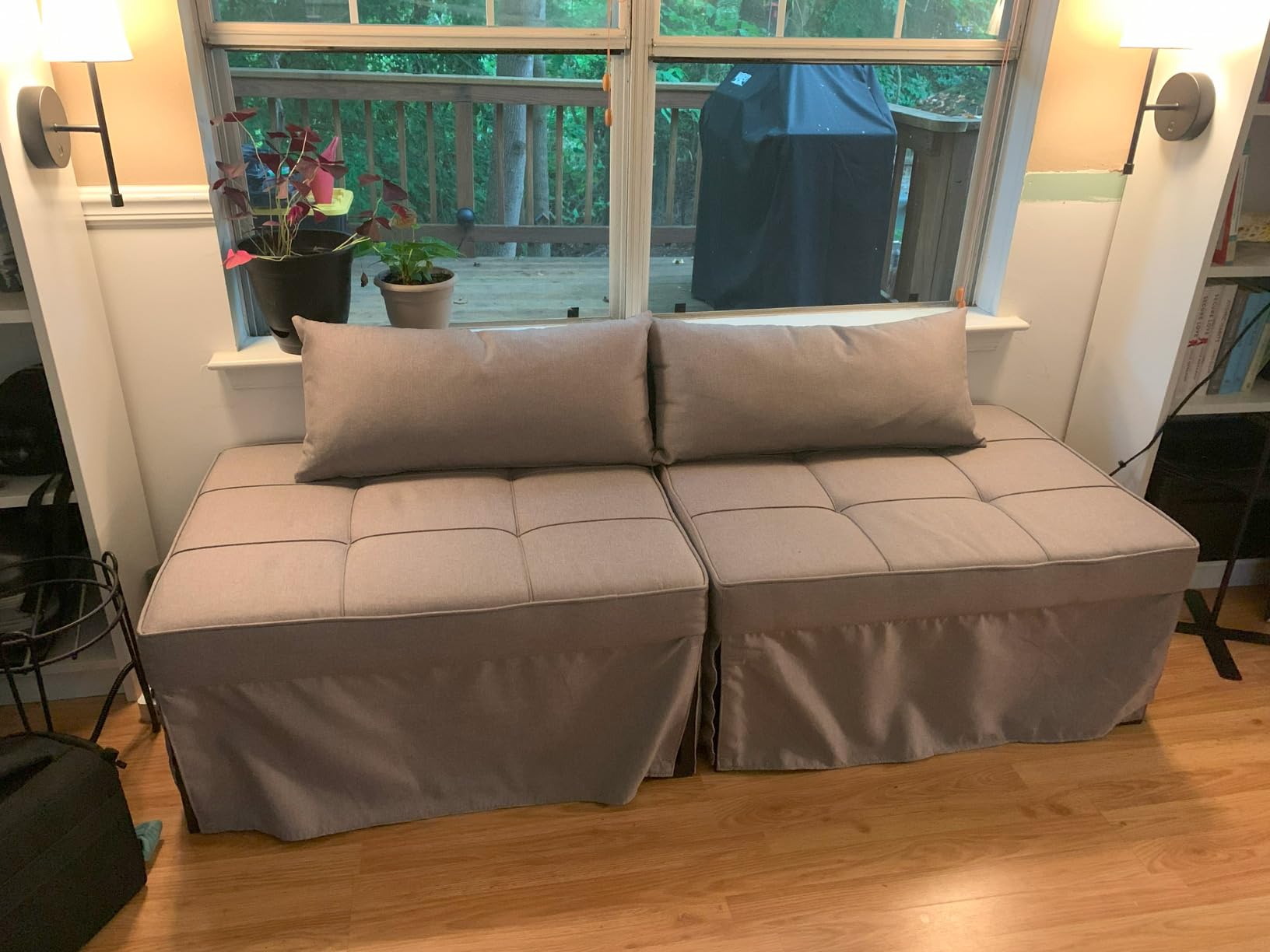 BIGSYY Sofa Bed, Set of 4 in 1 Multi-Function Folding Ottoman Breathable Linen Couch Bed with Adjustable Backrest Modern Convertible Chair for Living Room Apartment Office customer photo 1