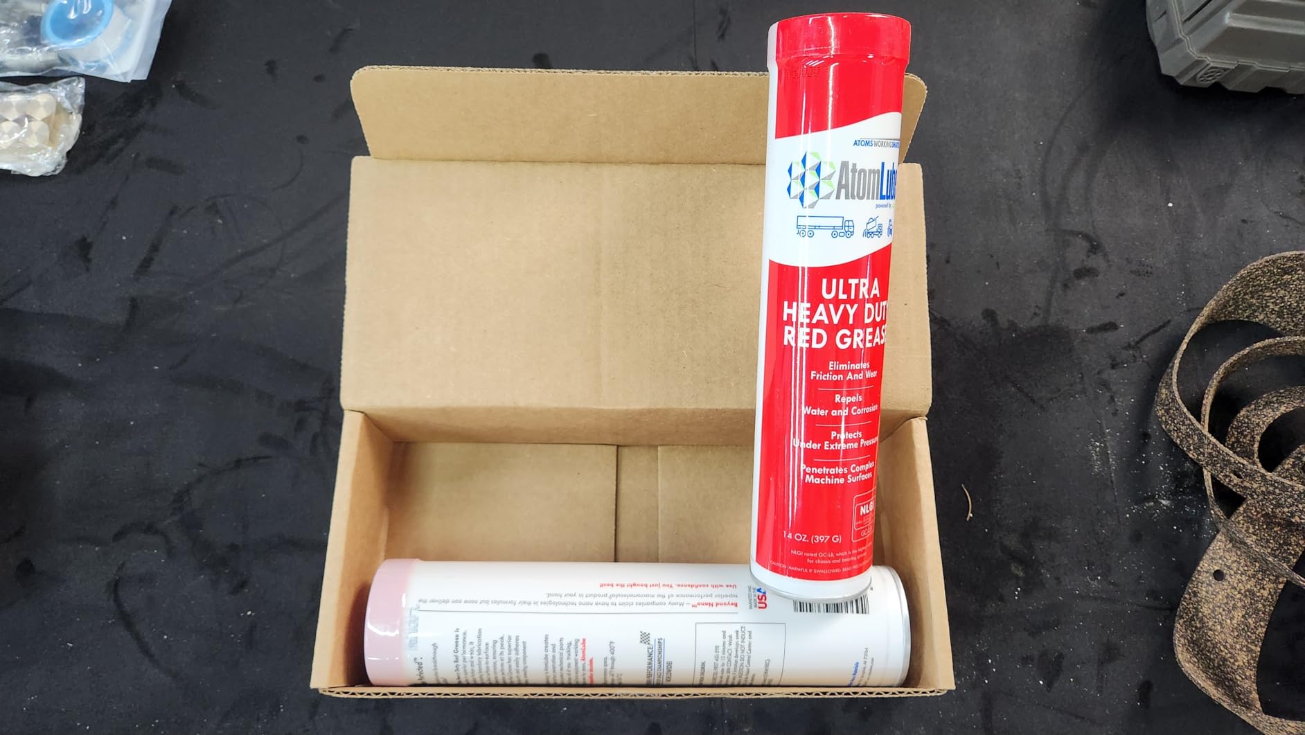 Automotive Wheel Bearing Grease, Ultra Heavy Duty Red, 2-Pack of 14 Oz. Tubes | Waterproof & High Temp Lubricant for Semi Truck Accessories customer photo 2