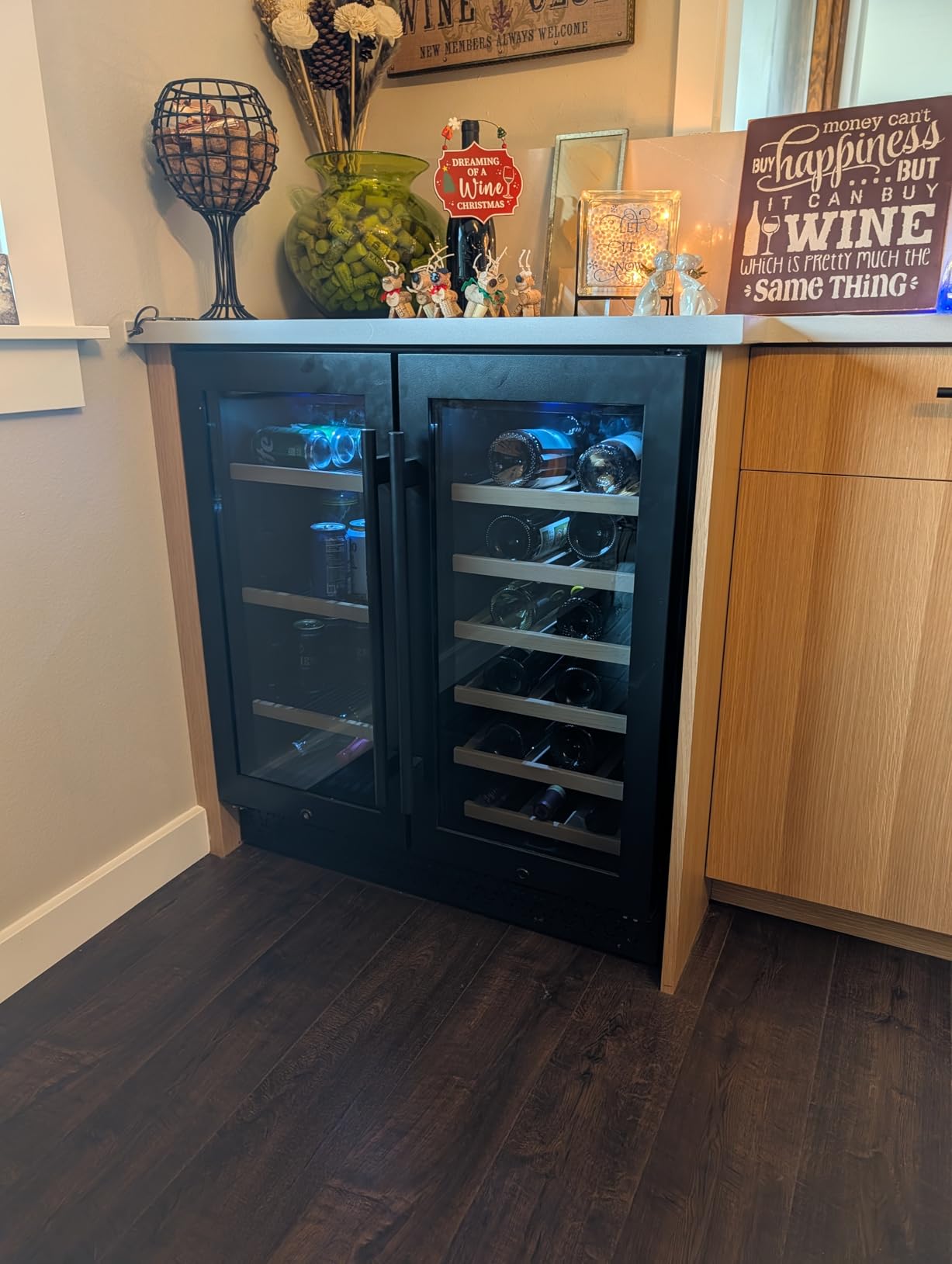 Tylza 24 Inch Wine Fridge Dual Zone, 180 Bottles Wine Cooler Refrigerator With Stainless Steel and Professional Compressor, Fast Cooling Low Noise and No Fog Built-in or Freestanding customer photo 2