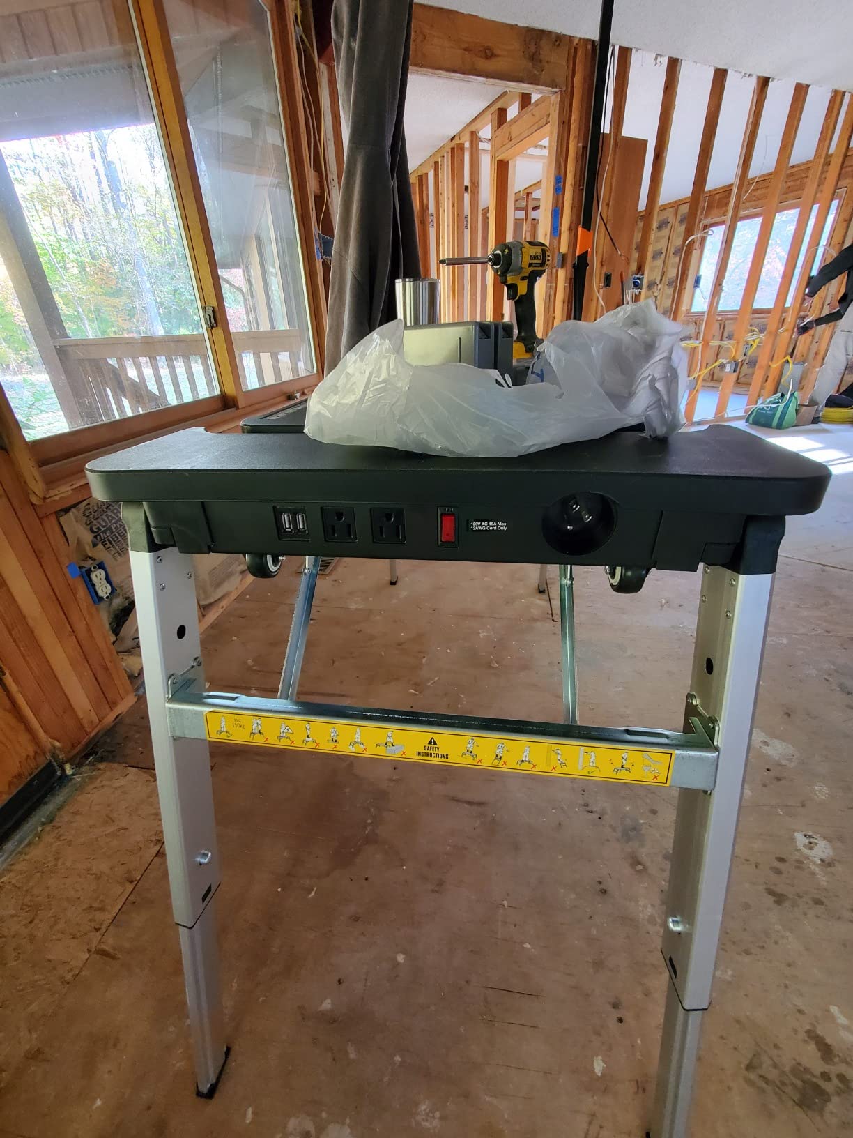 TLGREEN Multifunctional Folding Work Table, 7 in 1 Work Benches for Garage, as Portable Workbench, Sawhorse, Scaffold, Platform, Car Creeper, Dolly and Hand Truck, with 4 Wheels customer photo 1