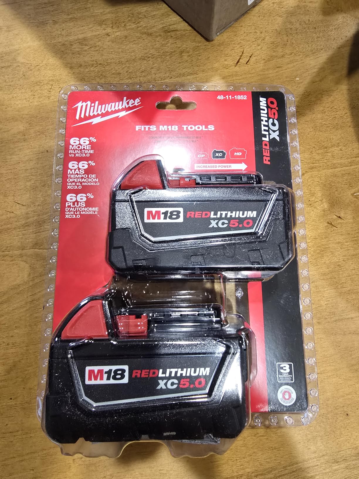 Milwaukee M18 48-11-1850 5.0 AH Batteries 5.0 18V 48-11-1852 (2 pack) customer photo 1