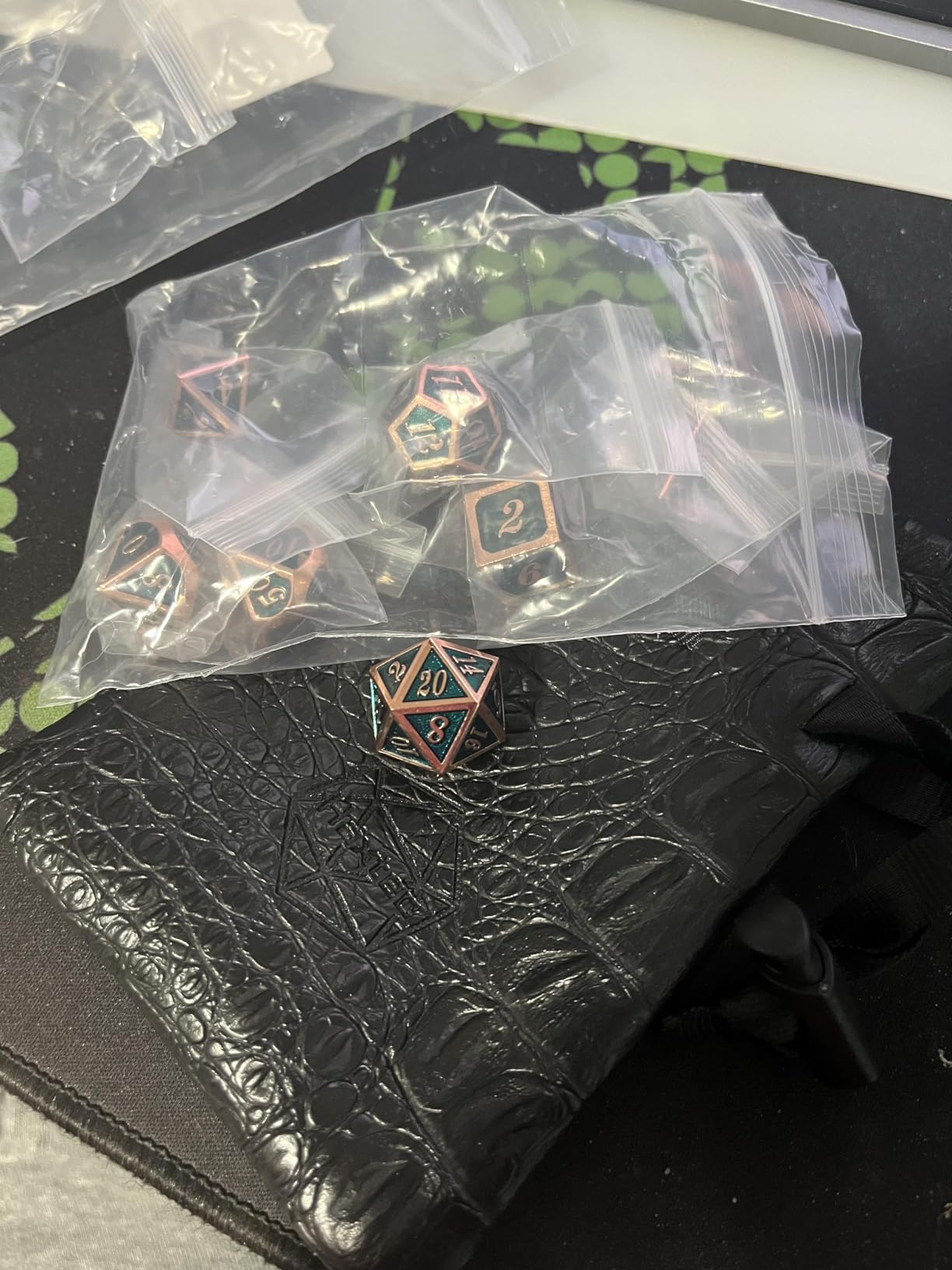 Haxtec Bloodstained Metal DND Dice Set Blood Polyhedral D&D Dice Compatible with Dungeons and Dragons Gift TTRPG Antique Metal Halloween Dice customer photo 2