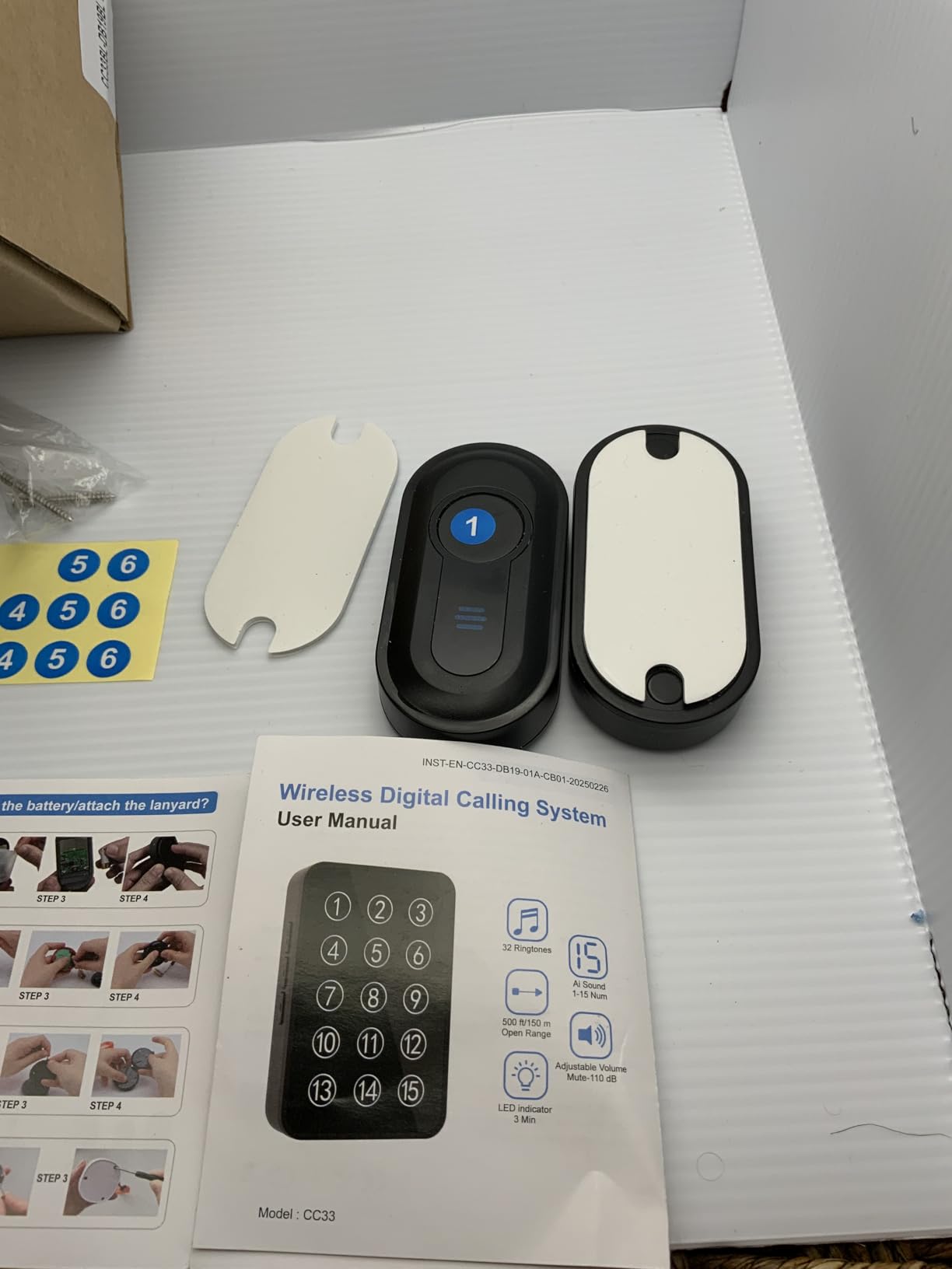 Wireless Caregiver Pager Call Button Nurse Call System 500Ft Range with LED Number Display for Elderly/Patient/Disabled at Home/Hospital/Clinic(6 Waterproof Call Button & 1 Receiver) customer photo 1