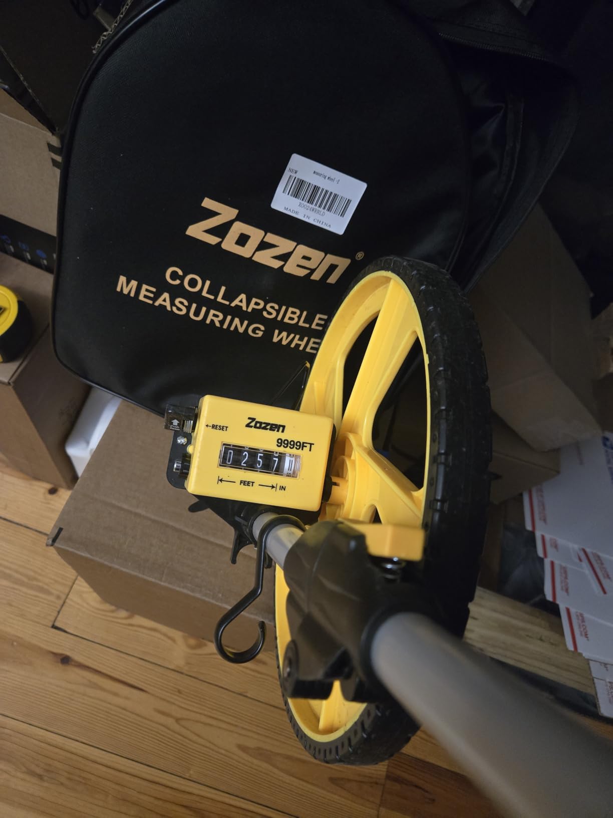 Zozen Professional Measure Wheel, with Brake & Handle Reset - Advanced Collapsible/Mechanical, Distance Measuring Wheel in Feet [Up To 10,000Ft], with Cloth Carrying Bag customer photo 1