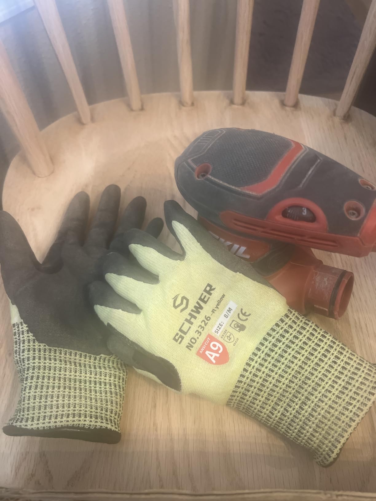 Schwer ProGuard High Level Cut Resistant Work Gloves PR3326 for Extreme Protection, ANSI A9 Cut Gloves with Reinforced Thumb, Non Slip, Breathable, Durable, Touch-screen, Black 1 Pair (L) customer photo 1