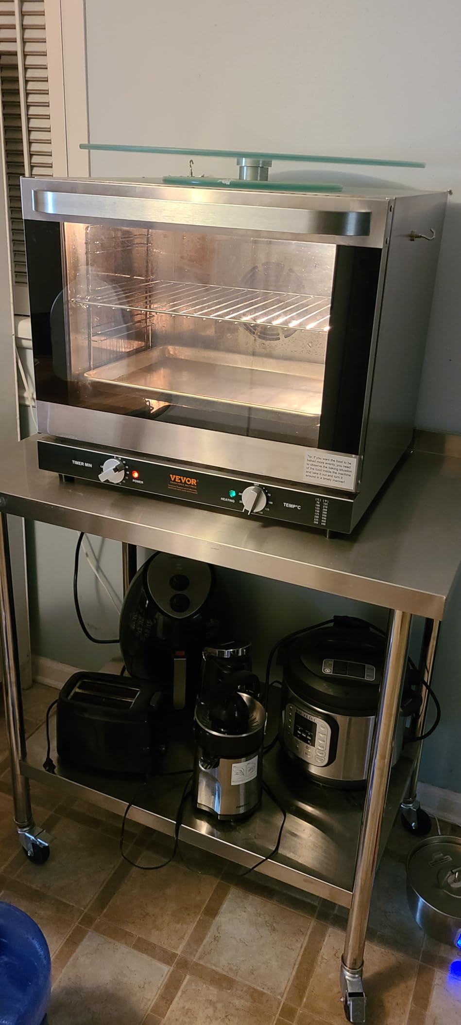 VEVOR Commercial Convection Oven, 66L/60Qt, Half-Size Conventional Oven Countertop, 1800W 4-Tier Toaster w/Front Glass Door, w/Trays Wire Racks Clip Gloves, 120V customer photo 2
