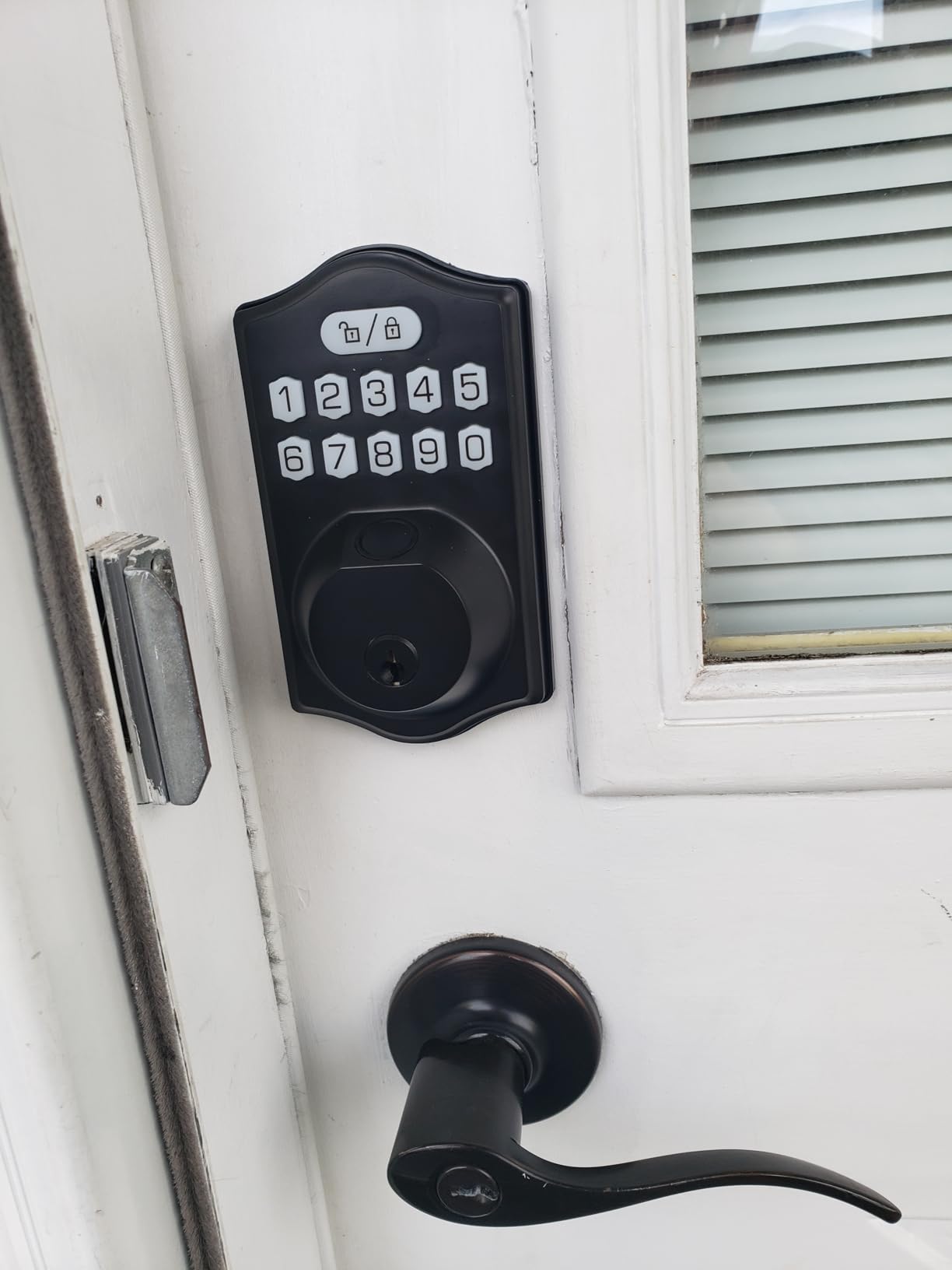 TEEHO TE002 Fingerprint Door Lock - Keyless Entry Electronic Keypad Deadbolt with 2 Backup Keys - Auto Lock - Easy Installation - Smart Locks for Front Door - Matte Black customer photo 2