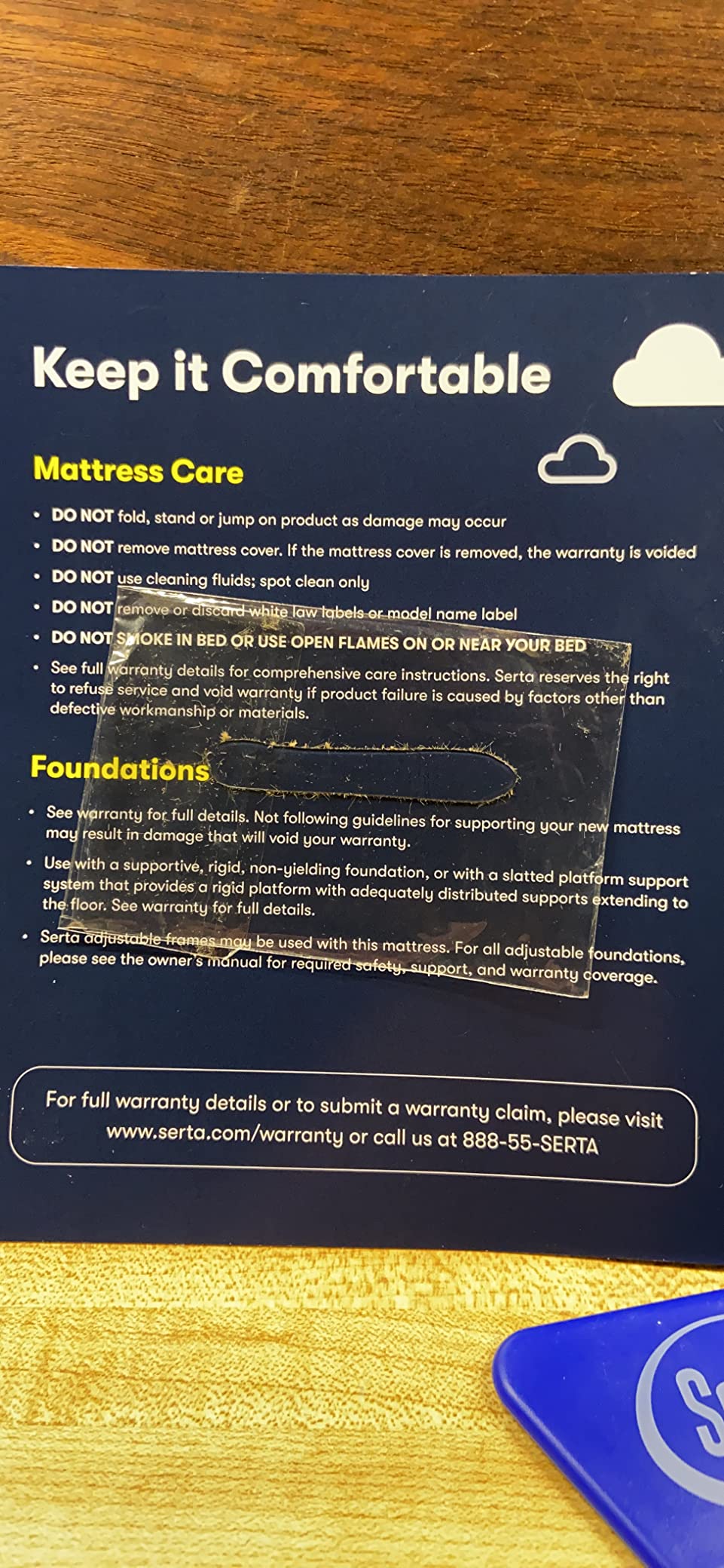 Serta - 10 inch Cooling Gel Memory Foam Mattress, Queen Size, Medium, Supportive, CertiPur-US Certified, 100-Night Trial - Sheep Retreat, Blue/White customer photo 1