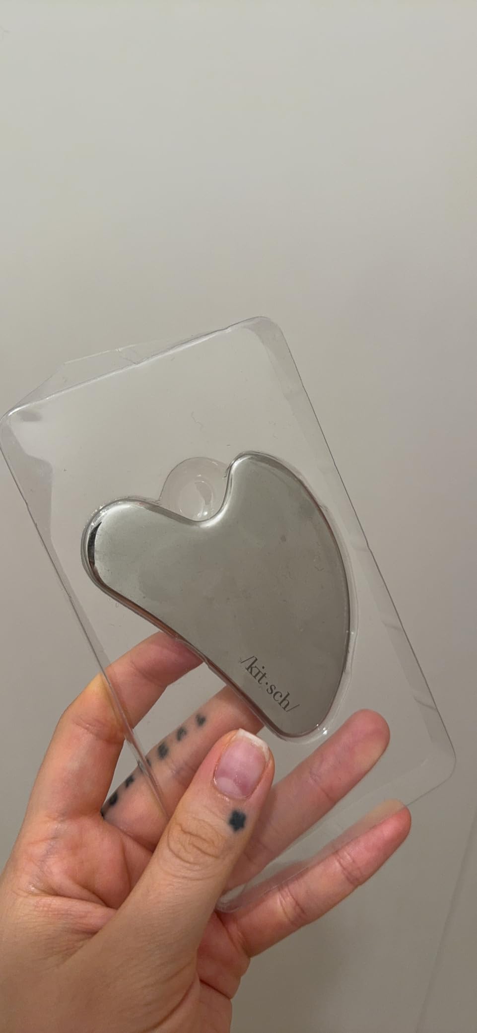 Kitsch Stainless Steel Gua Sha Facial Tools - Guasha Tool for Face, Face Sculpting Tool, Jawline Shaper, Double Chin Reducer, Body Gua Sha Tools, Lymphatic Drainage Massager, Facial Skin Care -Silver customer photo 1