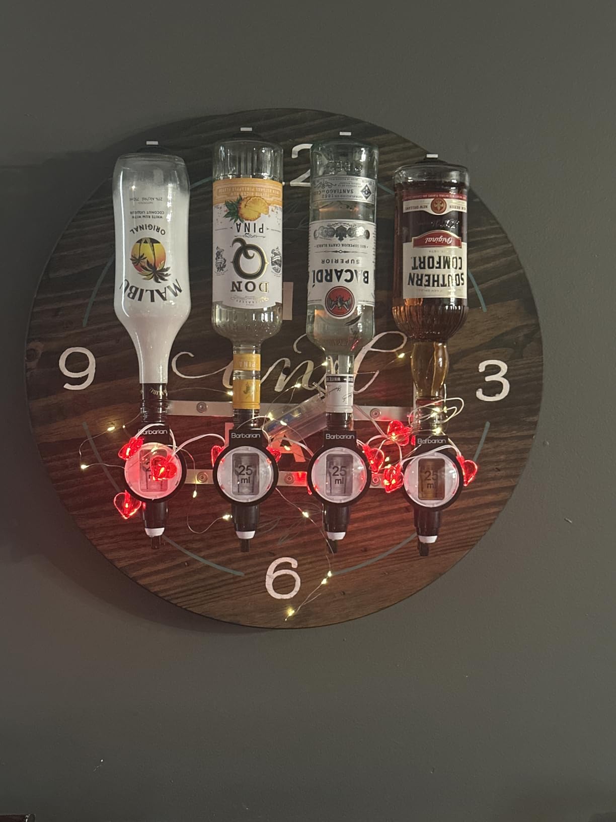 Barbarian Liquor Dispenser For Home Bar 3/4/6 Bottle Wall Mounted - Bar Butler Shot Measure Bracket Alcohol Wine Upside Down Drink Jigger Optics Man cave customer photo 1