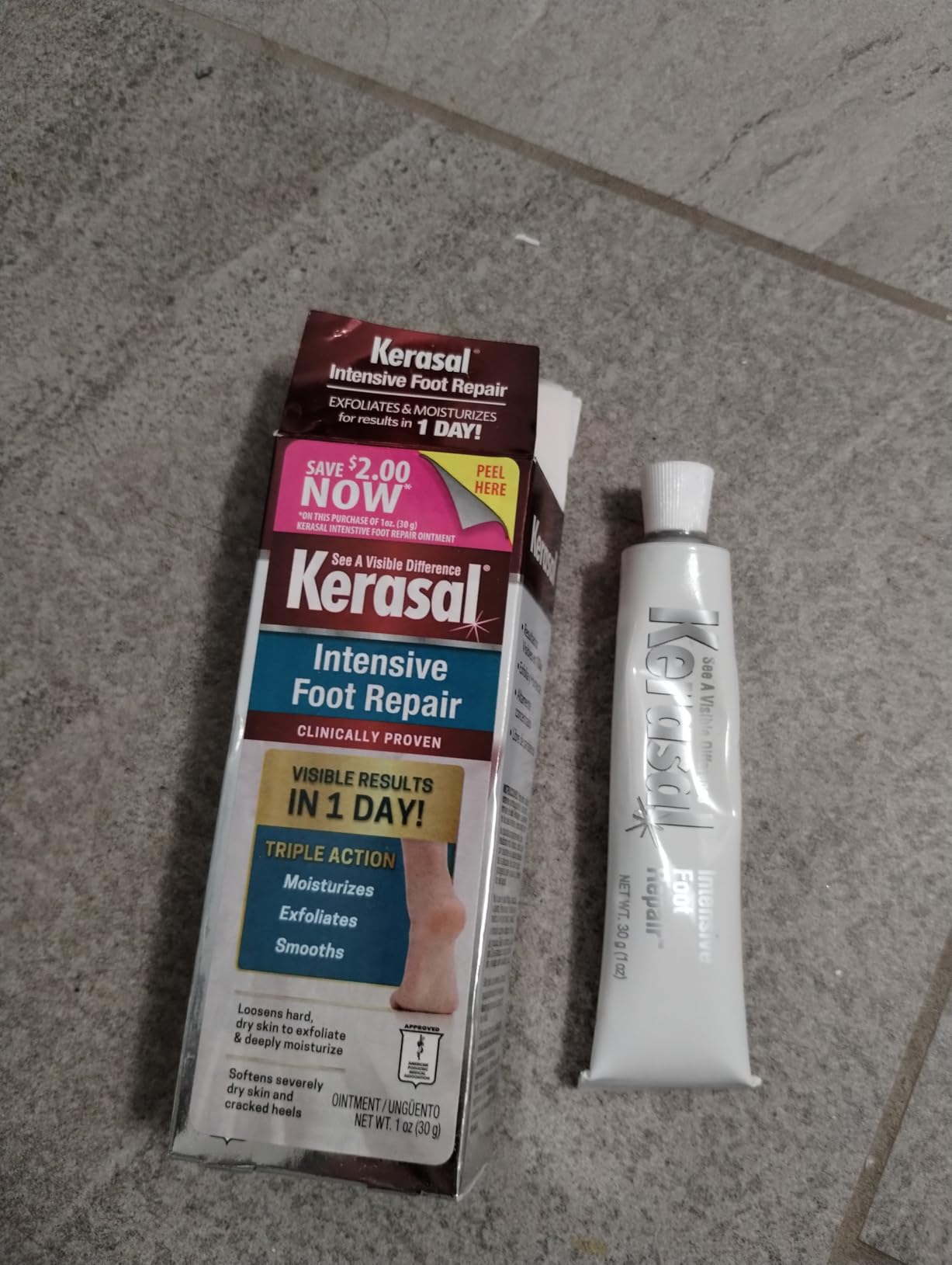 Kerasal Nighttime Intensive Foot Repair, Skin Healing Ointment for Cracked Heels and Dry Feet, 1 oz (Packaging May Vary) customer photo 1