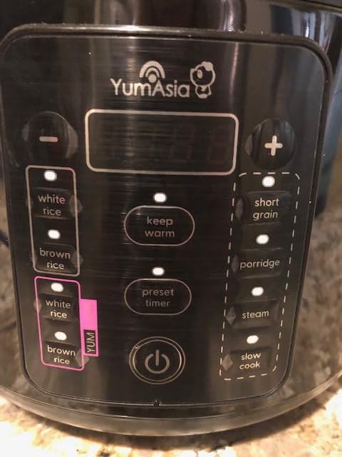 Yum Asia Kumo YumCarb Rice Cooker with Ceramic Bowl and Advanced Fuzzy Logic, (5.5 Cups, 1 Litre), 5 Rice Cooking Functions, 3 Multicooker Functions, 110V US Power (Light Stainless Steel) customer photo 1