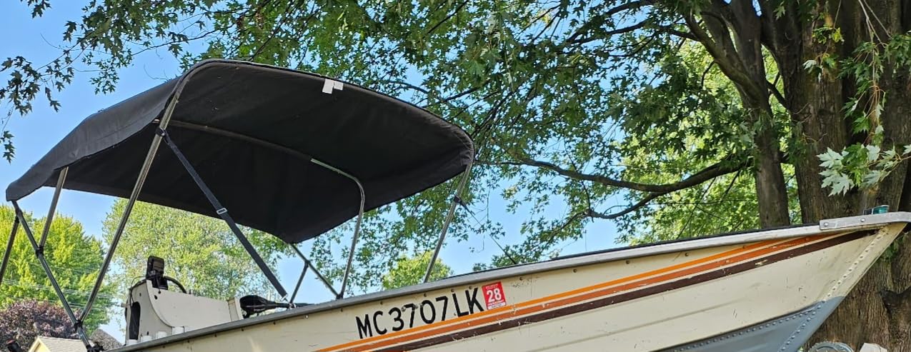 SereneLife 4 Bow Bimini Top Boat Cover - 8' L x 54-60