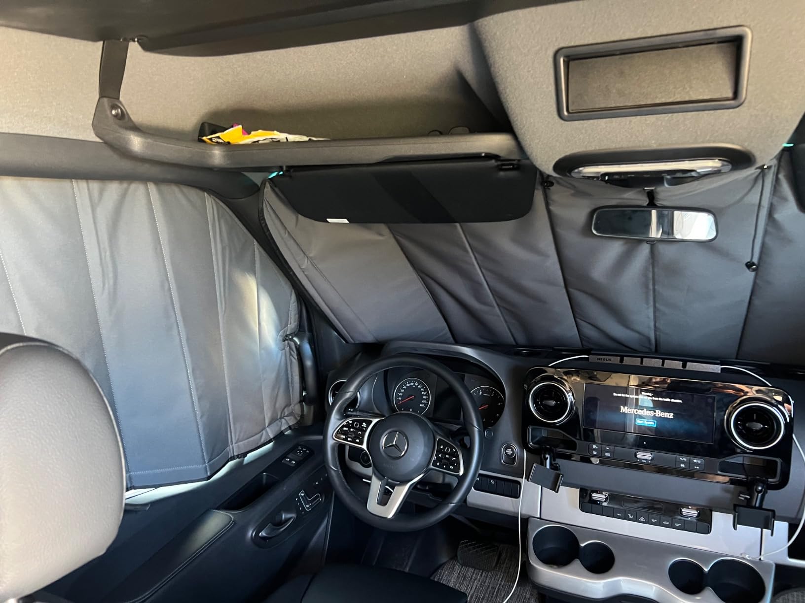 VanEssential Insulated Magnetic Blackout Window Cover Designed for Mercedes-Benz NCV3 & VS30 144 Length Van Rear Qtr Window (Left Hand Side) - Charcoal Gray customer photo 1
