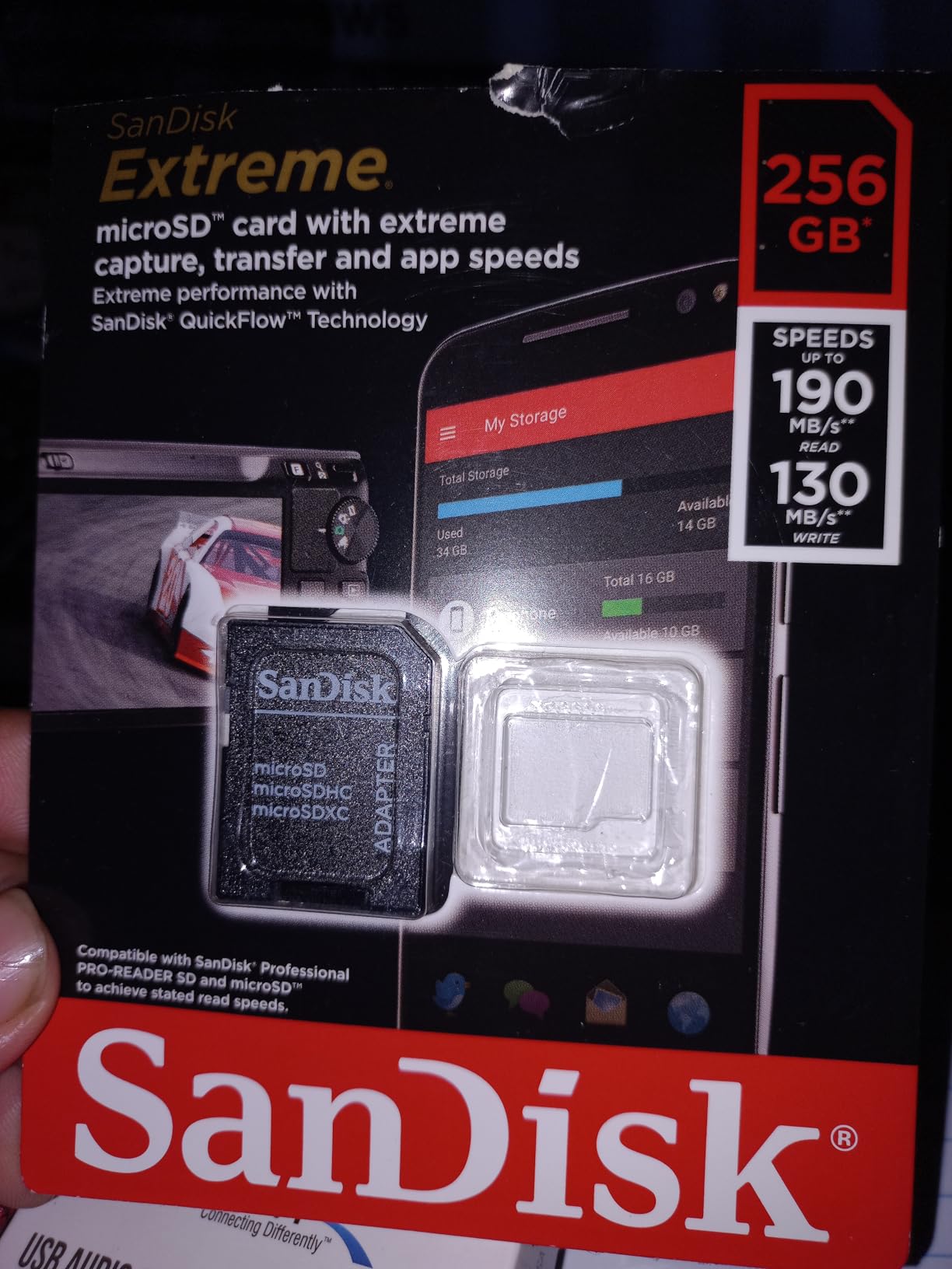 SanDisk 256GB Extreme microSDXC UHS-I Memory Card with Adapter - Up to 190MB/s, C10, U3, V30, 4K, 5K, A2, Micro SD Card customer photo 1