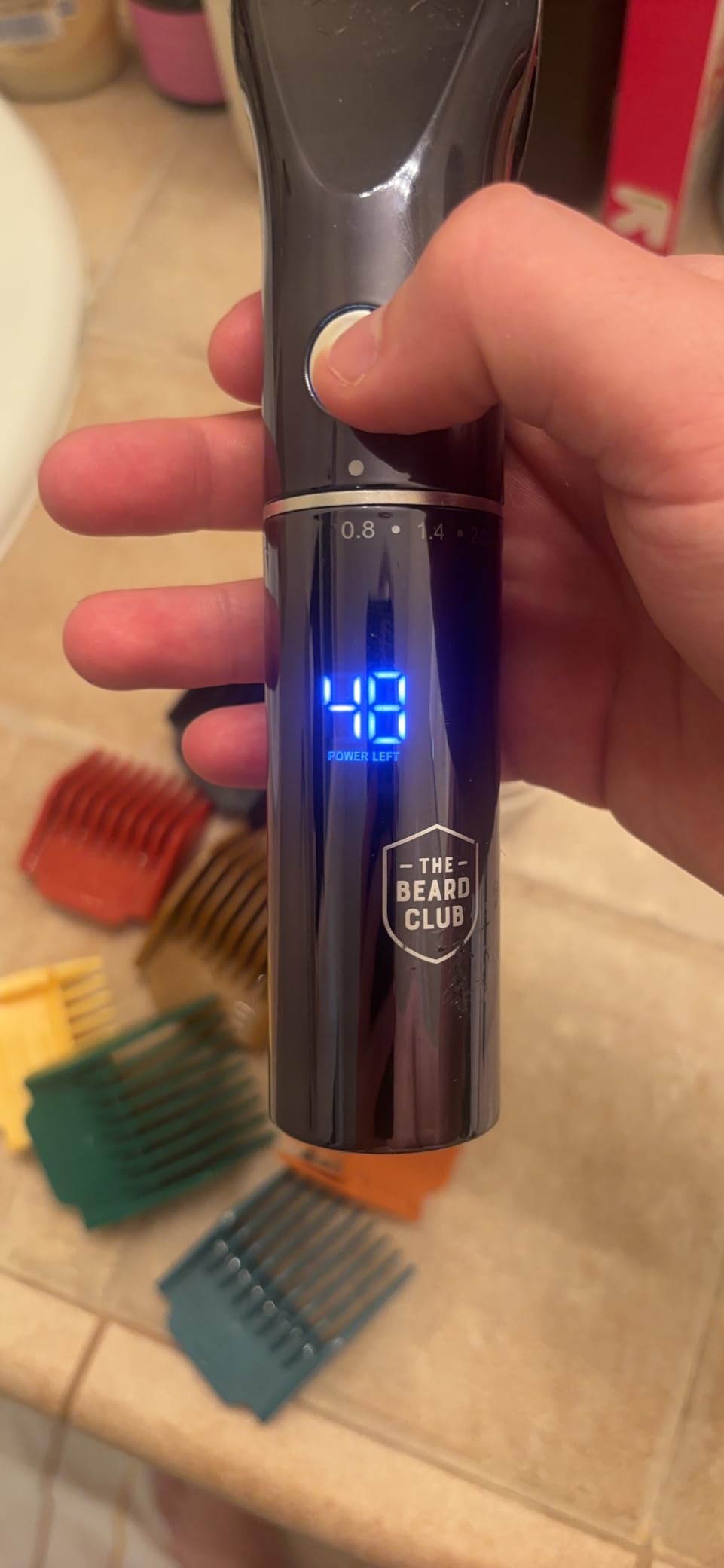 The Beard Club Beard Trimmer for Men - Electric Cordless Rechargeable Beard & Hair Trimmer - High Power 7000 RPM - 8 Color Guides 45 Unique Trim Lengths - Travel Lock customer photo 2