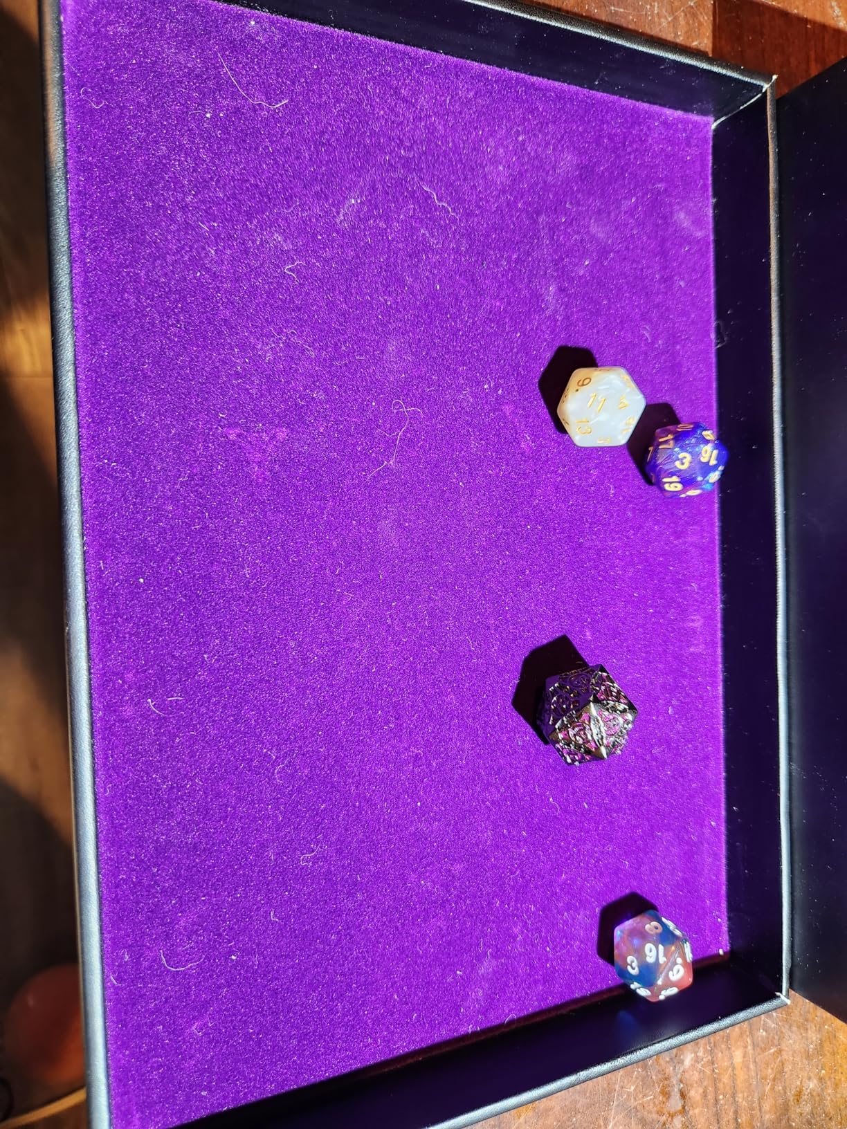 DND Dice Tray and Dice Tower with Storage, 3 in 1 Dice Rolling Tray with Lid, Portable Dice Box Storage, DND dice Holder for Dungeons and Dragons D&D RPG MTG Table Games - Purple customer photo 1