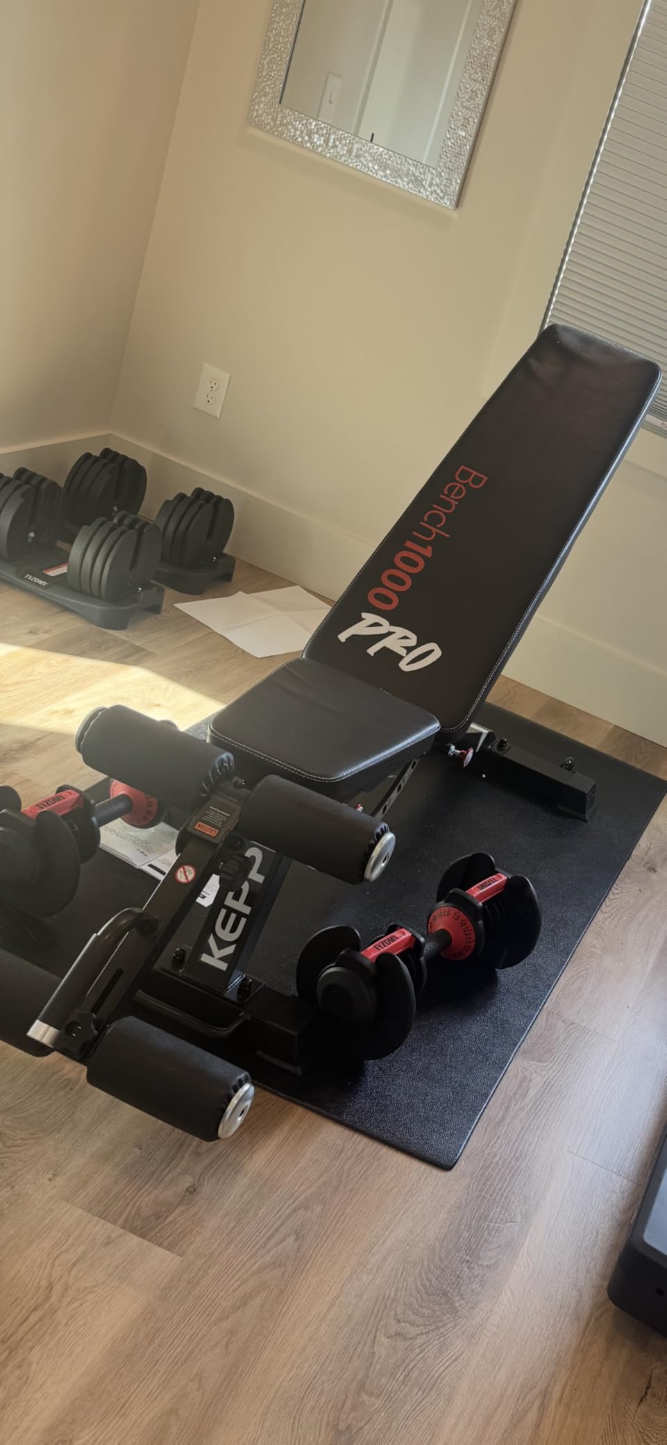 Keppi 1200LB Weight Bench, Heavy Duty Bench1000 PRO Adjustable Workout Bench Press Set for Home Gym Strength Training, Removable Foot Catch for Incline Flat Decline Sit Up Bench for Full Body Fitness customer photo 1