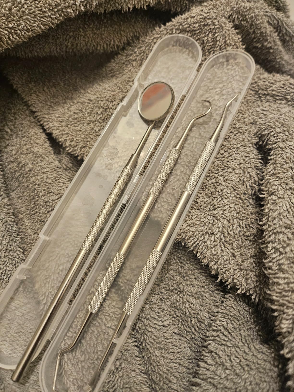 3Pcs Dental Tools, Professional Dental Picks for Teeth Cleaning, 100% Surgical 304 Stainless Steel Plaque Remover for Teeth, Dental Mirror, Hygiene Set, Scraper Oral Care Kit To Remove Tartar. customer photo 1