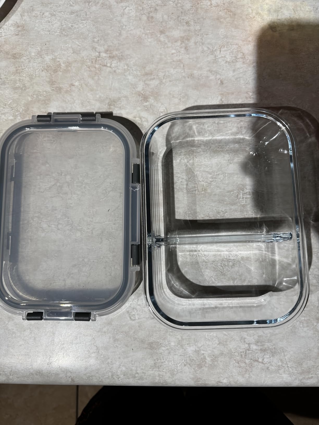 KOMUEE 10 Packs 30oz Glass Meal Prep Containers 2 Compartments, Glass Food Storage Containers with Lids, Airtight Lunch Bento Boxes, Microwave, Oven, Freezer and Dishwasher Safe customer photo 1