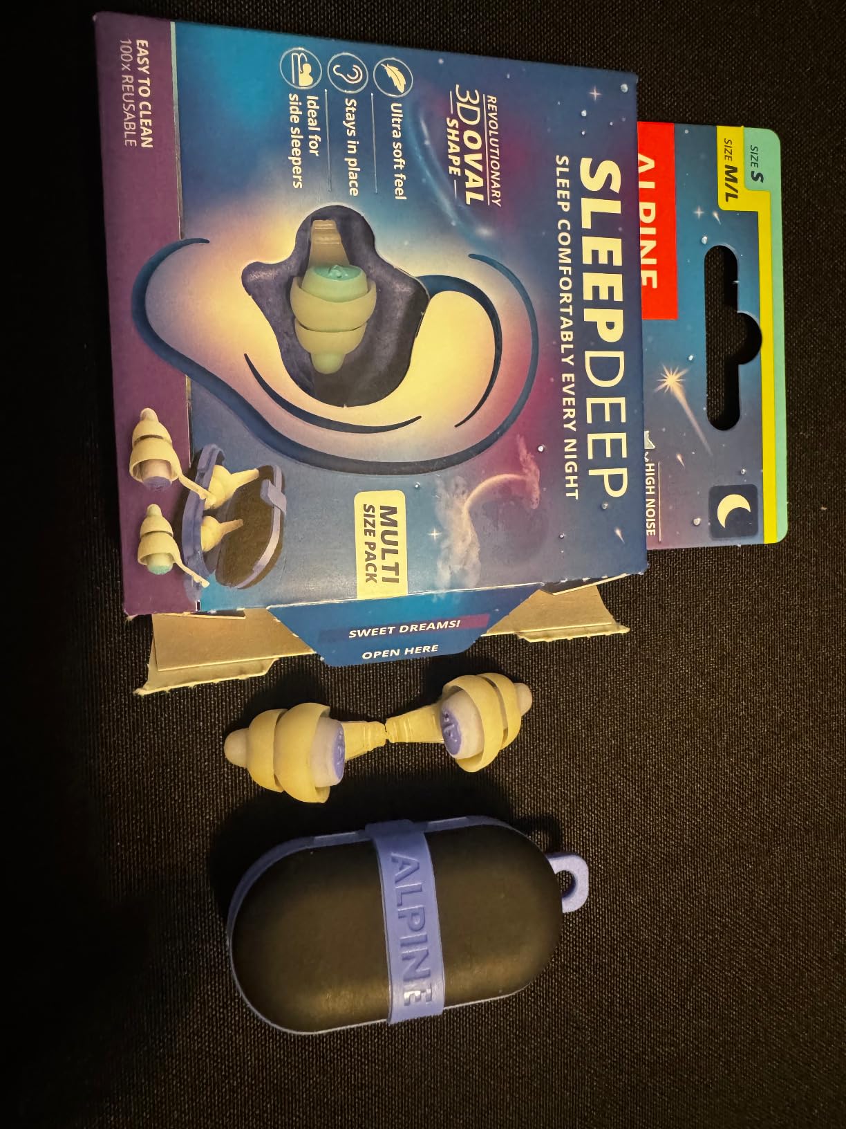 Alpine SleepDeep Multisize - Soft Ear Plugs for Sleeping and Concentration - New 3D Oval Shape and Noise Reducing Gel for Better Attenuation - 27dB - Ideal for Side Sleeper - 2-Pair Reusable: S + M/L customer photo 1
