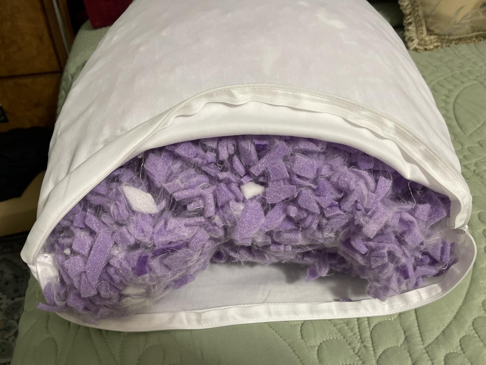 Cooling Pillows Queen Size Set of 2, Memory Foam Pillows with Zipper, Adjustable Firmness for Sleeping Cool Cold Pillow to Hot, Side, Back and Stomach Sleepers, 2 Pack, 20x30 customer photo 1