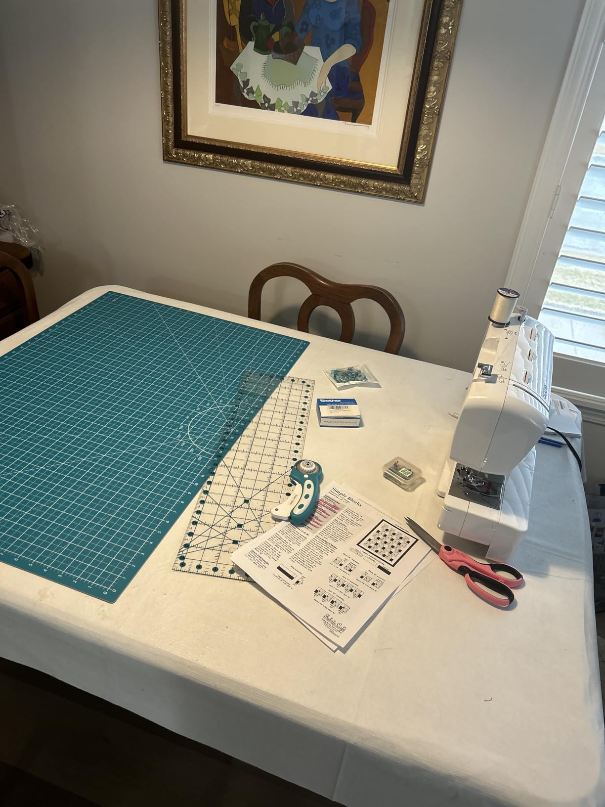 Headley Tools Rotary Cutter Set - 45mm Fabric Cutter, 5 Extra Rotary Blades, A3 Cutting Mat, Quilting Ruler and Sewing Clips, Craft Knife Set, Ideal for Crafting, Sewing, Patchworking,Turquoise customer photo 1