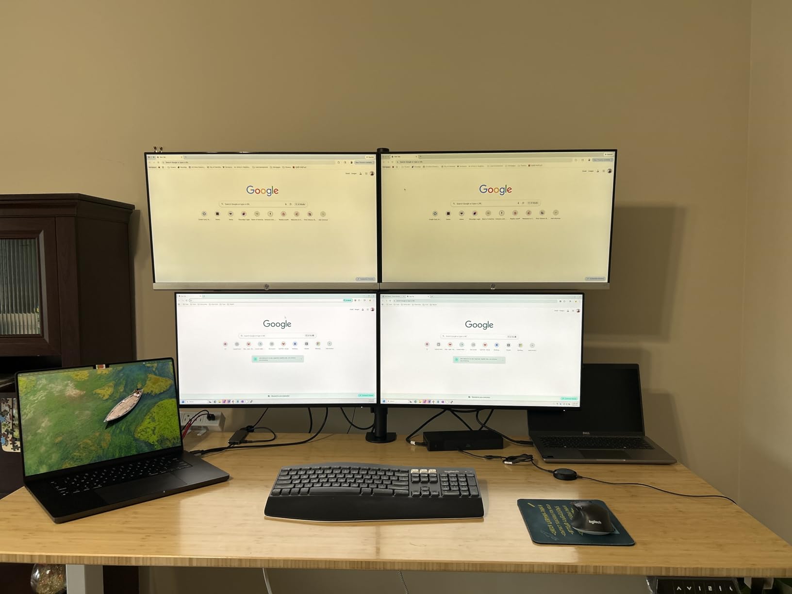 MOUNTUP Triple Monitor Stand, Height Adjustable Monitor Desk Mount Fit for 17 to 32 Inch Computer Screens, Stacked Monitors Arm for 3 Monitors, with C-Clamp and Grommet Base, up to 17.6lbs per Arm customer photo 1
