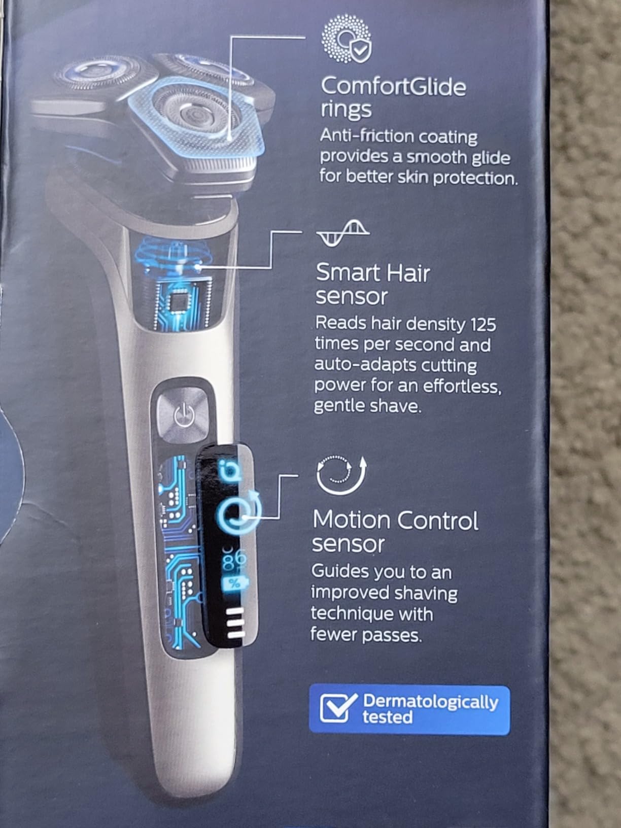 Philips Norelco 9400 Rechargeable Wet/Dry Electric Shaver with SenseIQ and Comfort Glide Ring Technology, Battery Powered, Silver, S9502/83 customer photo 1