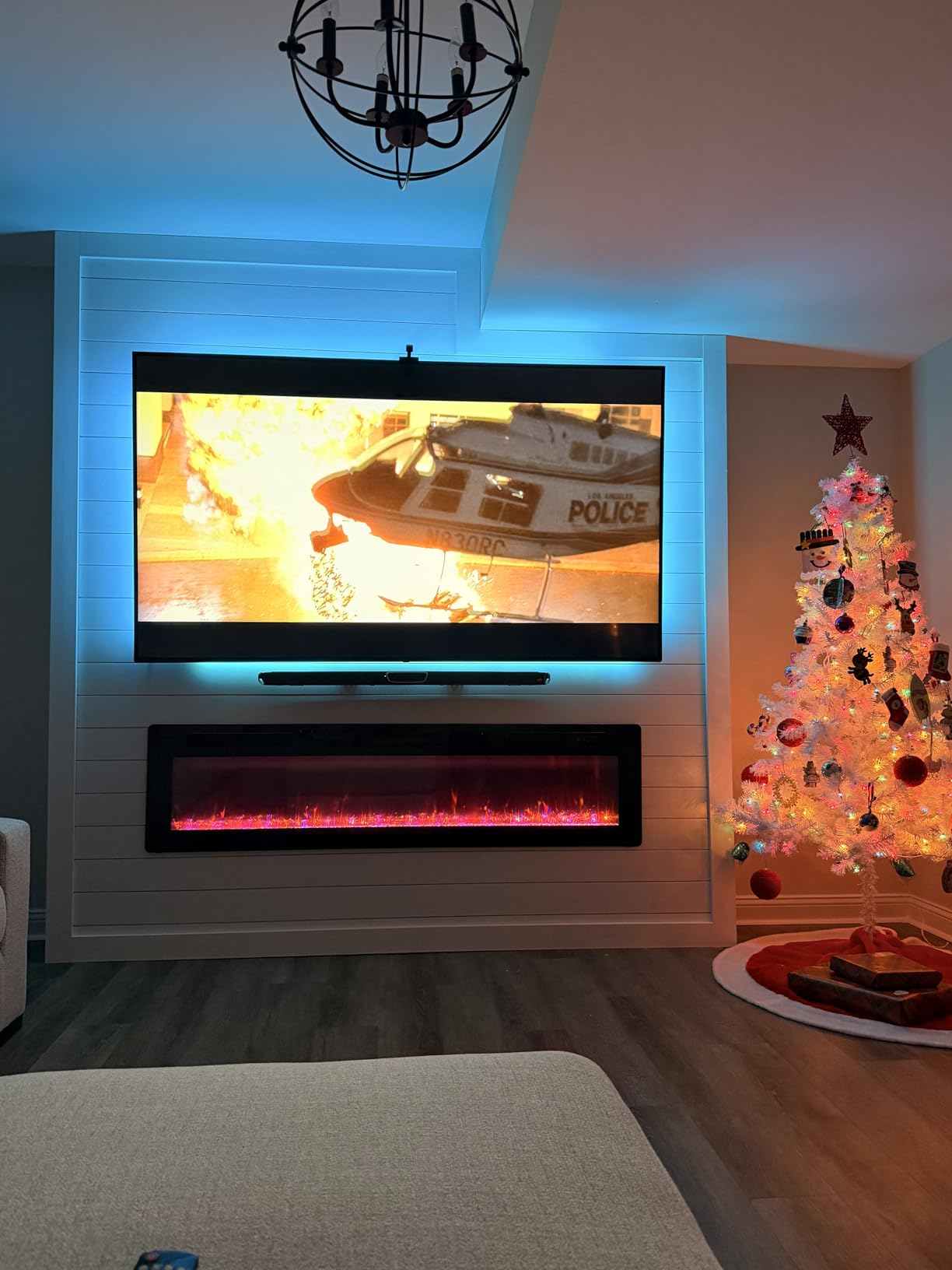 Vitesse 72 Inch Ultra Thin Electric Fireplace - Narrow Bezel Linear Fireplace Heater Recessed Wall Mounted, Remote and Screen Control, 8H Sleep Timer, Low Noise, 750/1500W for Living Room, Bedroom customer photo 2