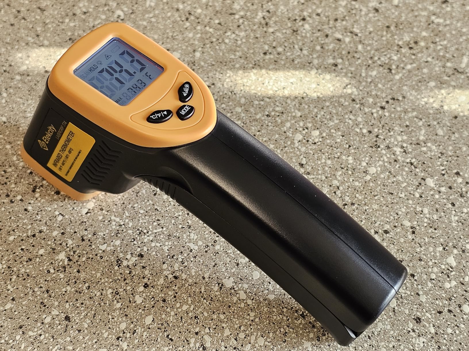 Etekcity Infrared Thermometer Laser Temperature Gun 774, Meat Food Candy Oven Thermometer for Griddle Accessories, Heat Gun for Cooking Refrigerator Tools, Adjustable Emissivity & Max Measure, Yellow customer photo 1