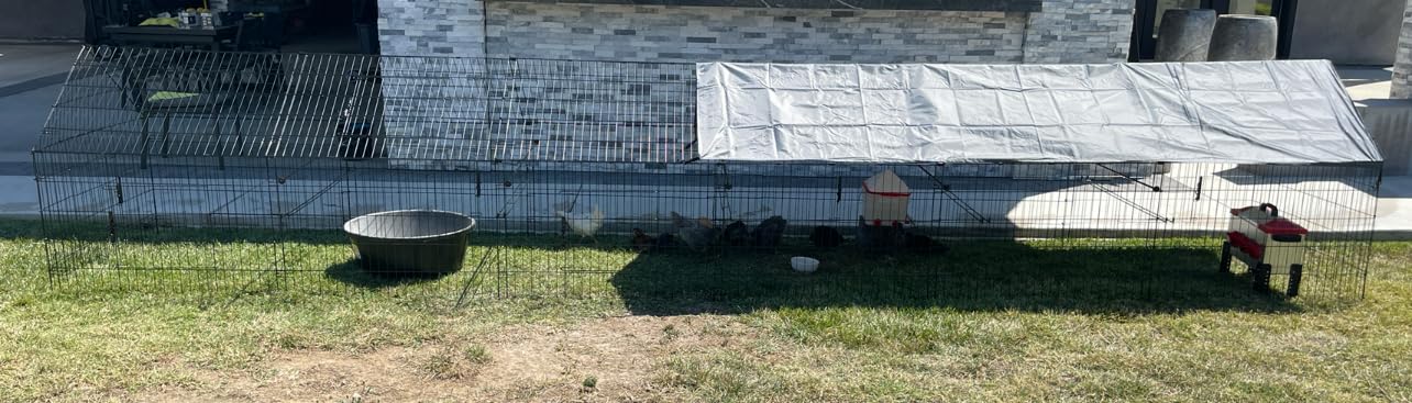 PawGiant Chicken Coop, Chicken Run Pen for Yard with Cover Outdoor Metal Portable Chicken Tractor Cage Enclosure Crate Outside for Small Animals Duck Rabbit Hen 86x40 customer photo 1