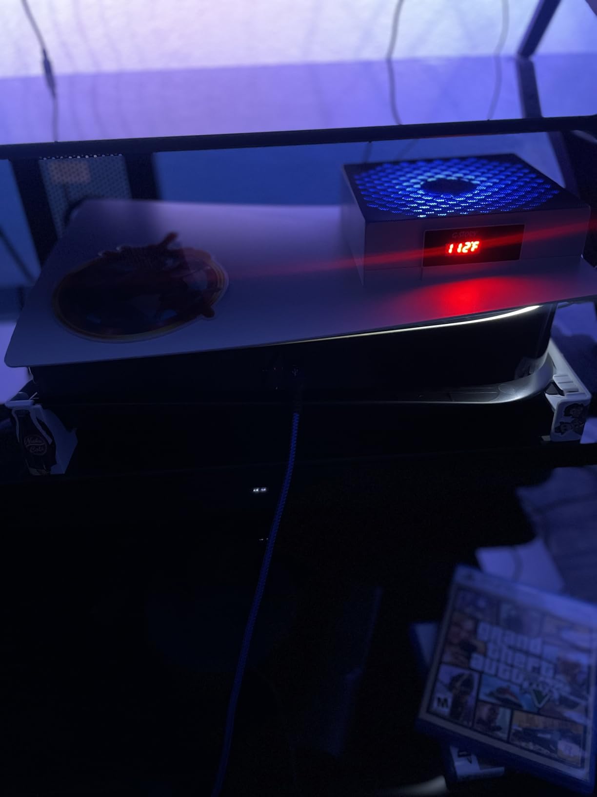 G-STORY PS5 Cooling Fan,PS5 Cooler System, Fan Speed Automactically Adjusted by Temperature(℃/℉), Low Noise, 3 Speed 1500/1750/2000RPM (140MM) with RGB LED (White) customer photo 2