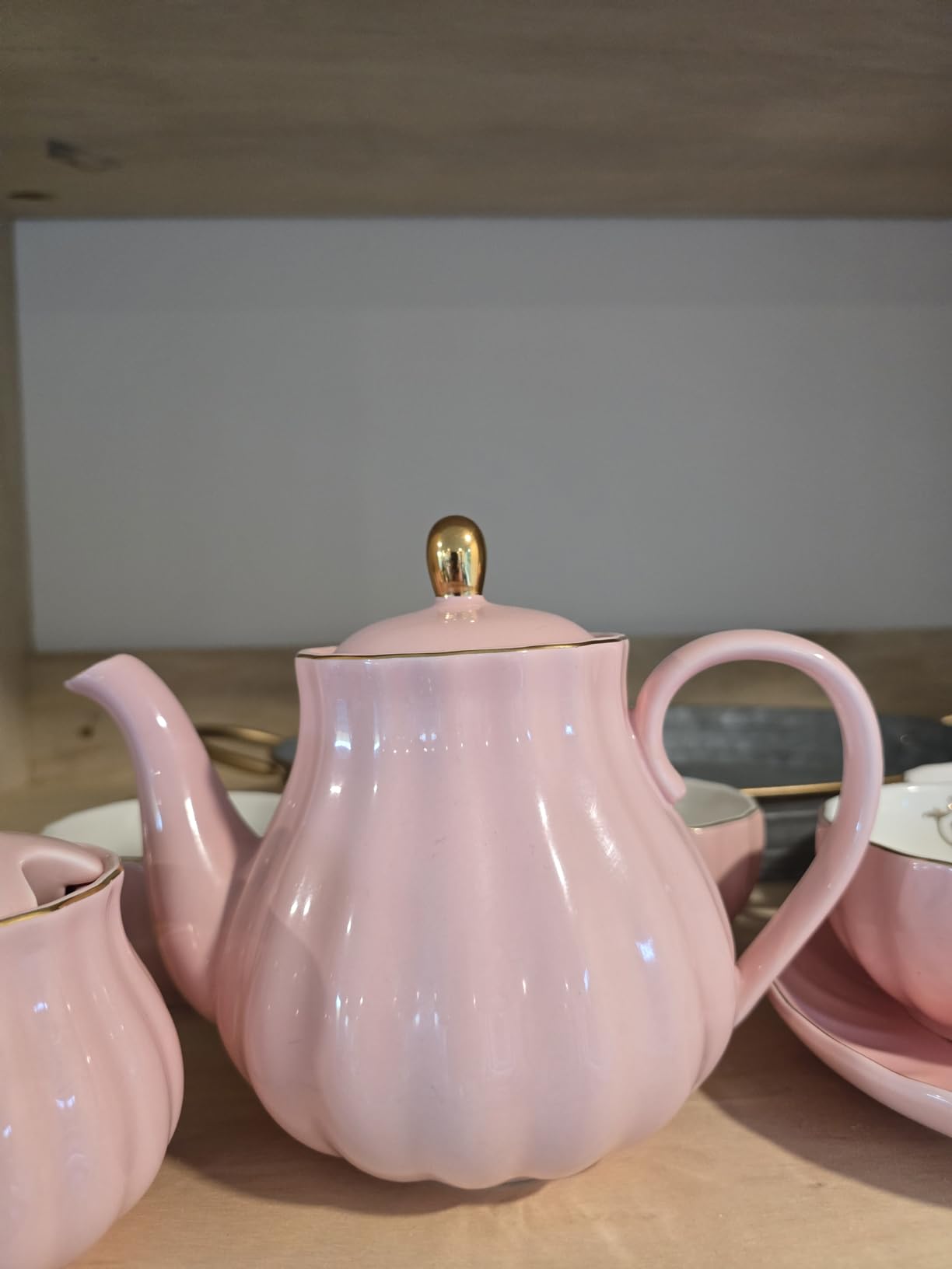 Sweejar Porcelain Tea Sets British Royal Series, 8 OZ Cups & Saucer Service for 6, with Teapot Sugar Bowl Cream Pitcher Teaspoons and Tea Strainer customer photo 2