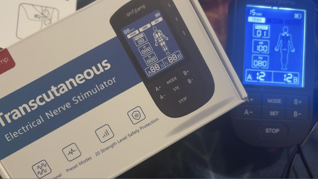 Comfytemp TENS Unit Muscle Stimulator for Pain Relief Therapy, TENS Machine with 24 Modes and DIY, Dual Channel EMS Unit, Pulse Muscle Massager for Back, Shoulder, Sciatica, Arm, 10 Electrode Pads customer photo 2