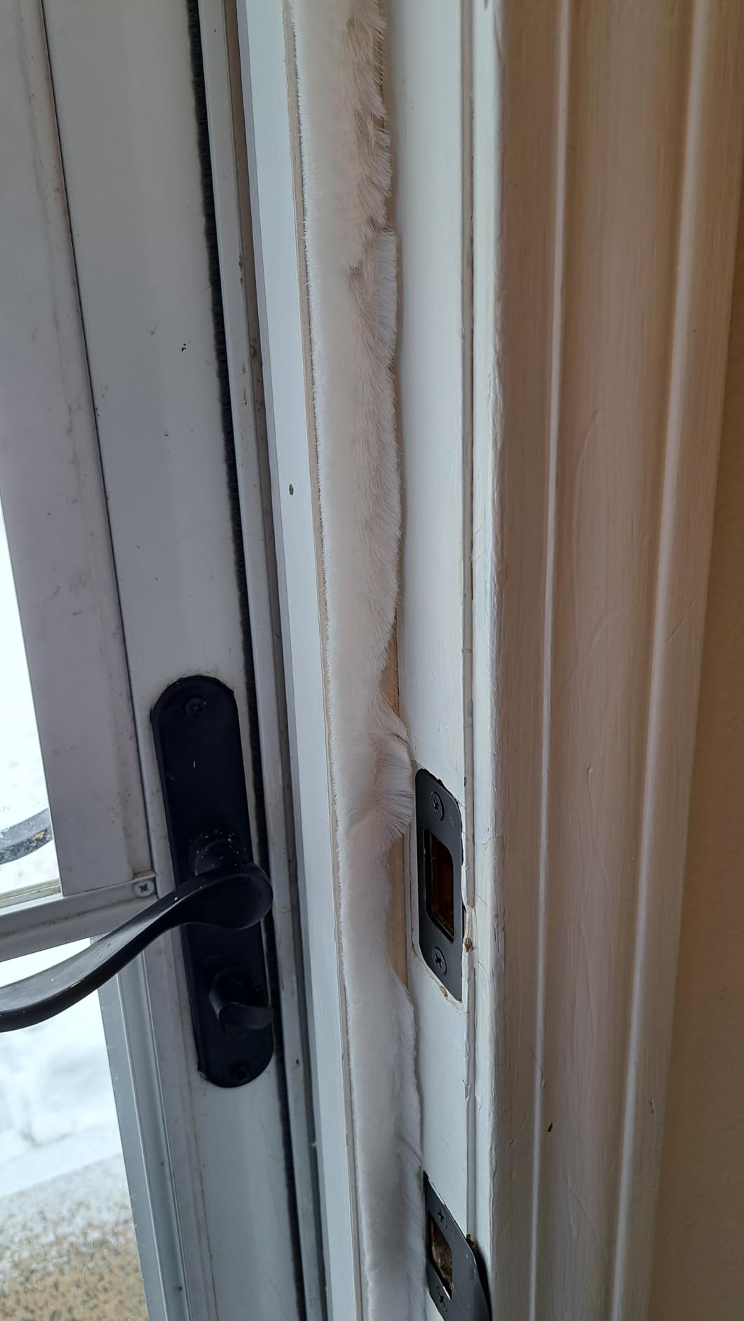 Fuzzy Weatherstripping for Window and Door Frame Side, Pile Self Adhesive Brush Weather Strip Seal Strip Sealer Felt Insulation (16ft x11/32 Backing x 9/16 Brush inch, Grey) customer photo 1