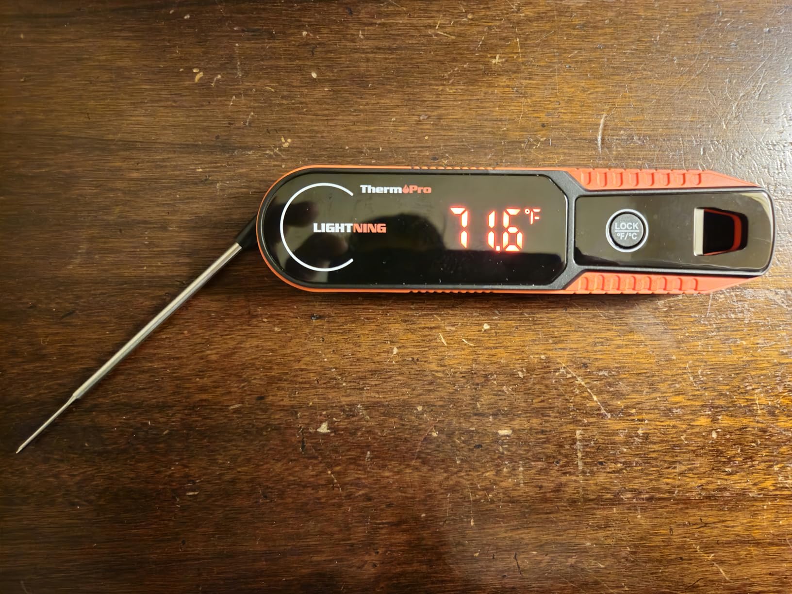 TempPro Lightning 1 Sec Instant Read Meat Thermometer, Kitchen Food Thermometer with 180 Rotating Display, IP67 Waterproof Cooking Thermometers for Deep Fry Smoker Grill BBQ(Previously ThermoPro) customer photo 2