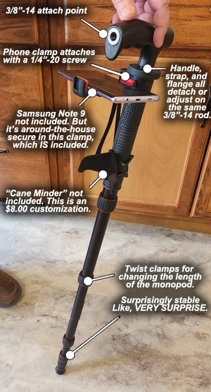 Manbily Camera Monopod Aluminum Portable Compact Lightweight Travel Monopod with Carrying Bag Walking Stick Handle,for DSLR Canon Nikon Sony Video Camcorder,6 Sections up to 61-in (A-555L) customer photo 1