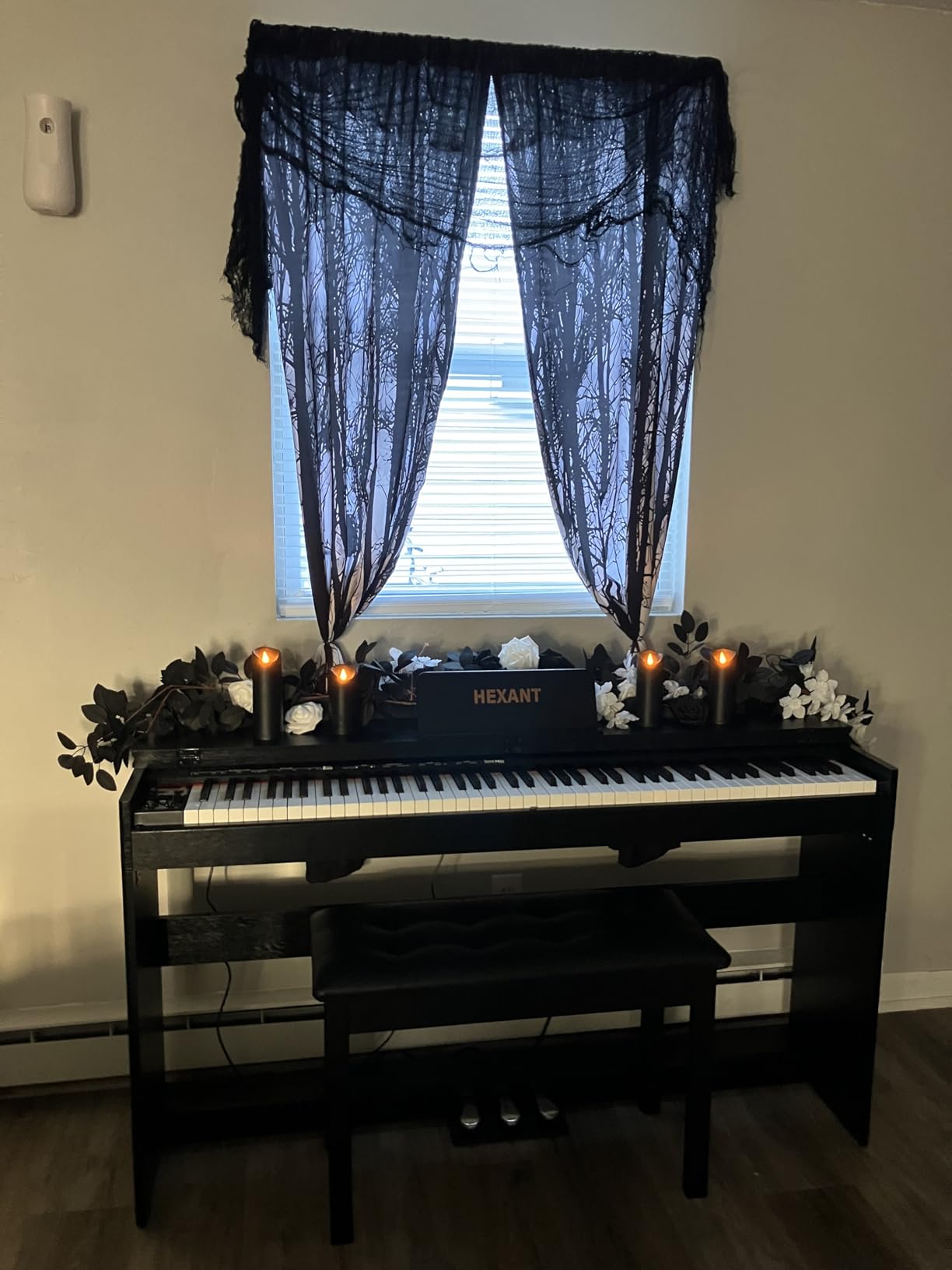 88-Key Weighted Digital Piano, Full-Size Semi-Weighted Upright Flip Electric Keyboard Piano with 3 Pedal and Multi-Functional Keyboard for Beginner(with Bench,Black) customer photo 1