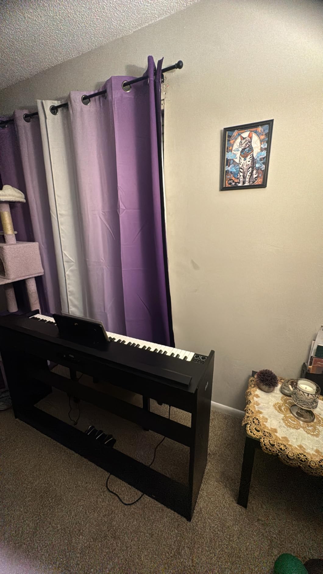 88-Key Weighted Digital Piano, Full-Size Semi-Weighted Upright Flip Electric Keyboard Piano with 3 Pedal and Multi-Functional Keyboard for Beginner(with Bench,Black) customer photo 2