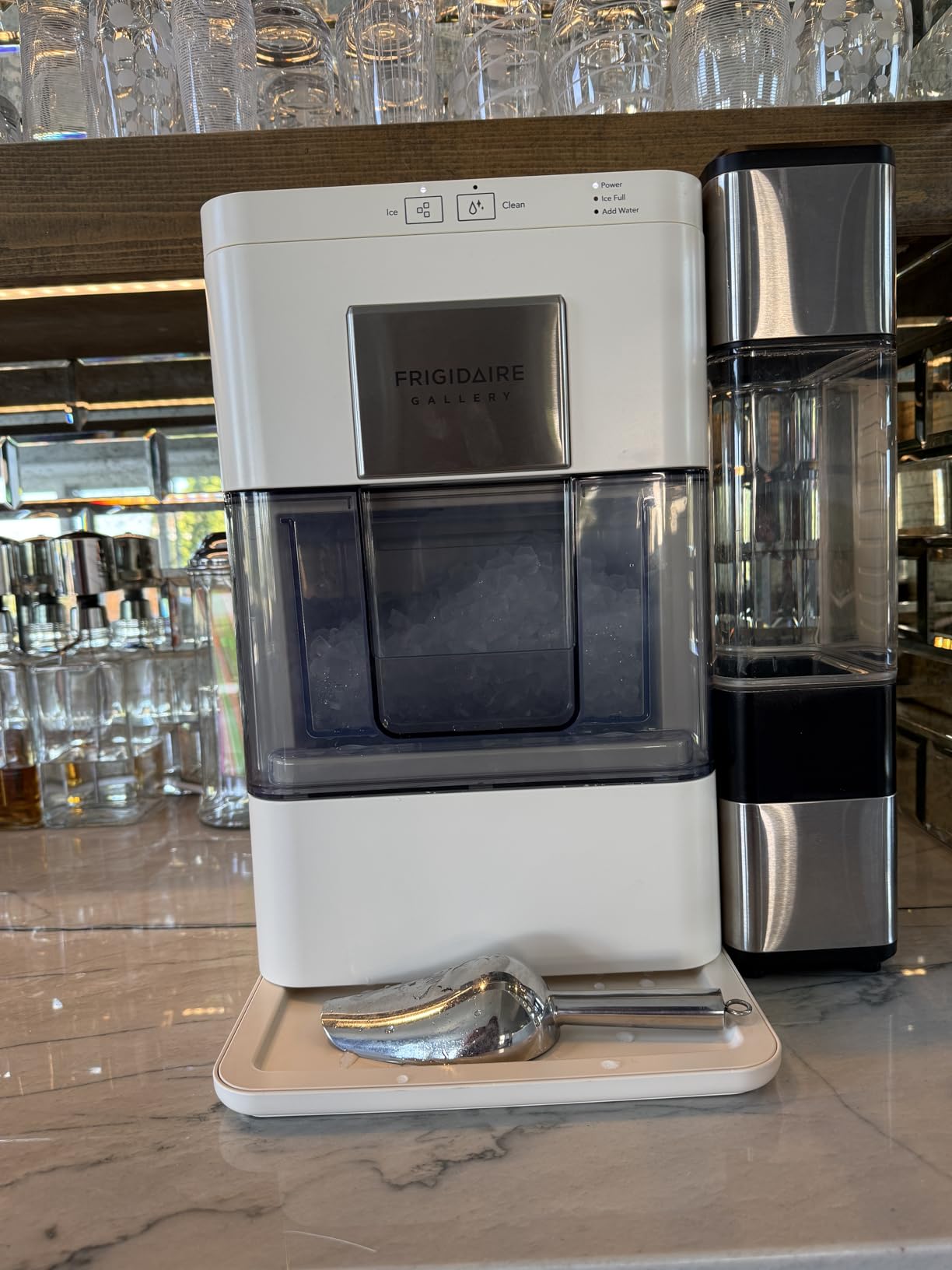 Frigidaire Nugget Ice Maker, Countertop Ice Machine with Transparent Window, Sonic Ice Maker with 44 lbs. Capacity, Auto Self Cleaning Ice Maker Machine, 2.0 Gen, Cream customer photo 2