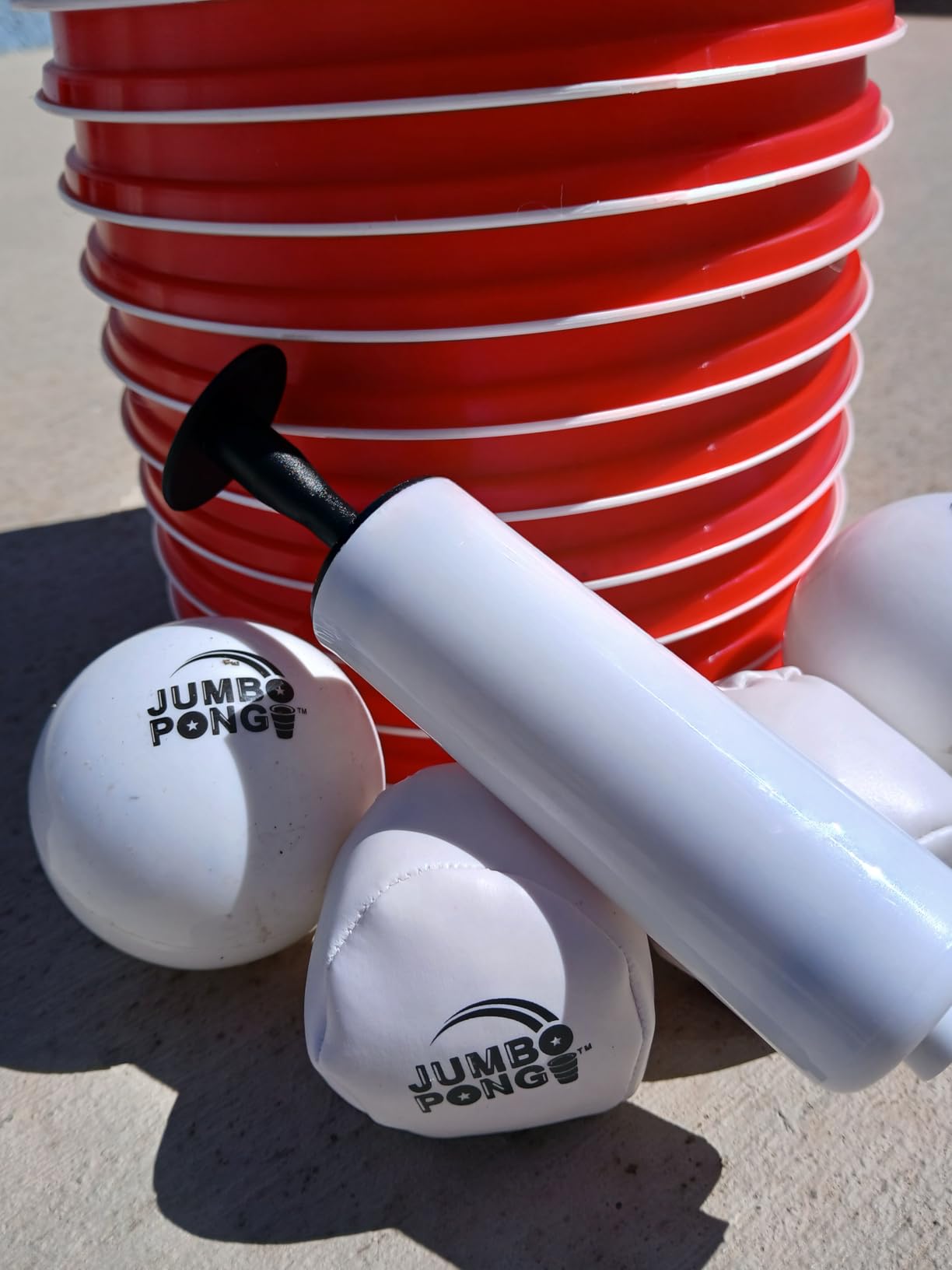 Giant Yard Pong Outdoor Games Yard Games Lawn, Beach, Camping, Tailgating or Backyard - Durable Giant Cups with Indoor/Outdoor Ball and Pump Included customer photo 1