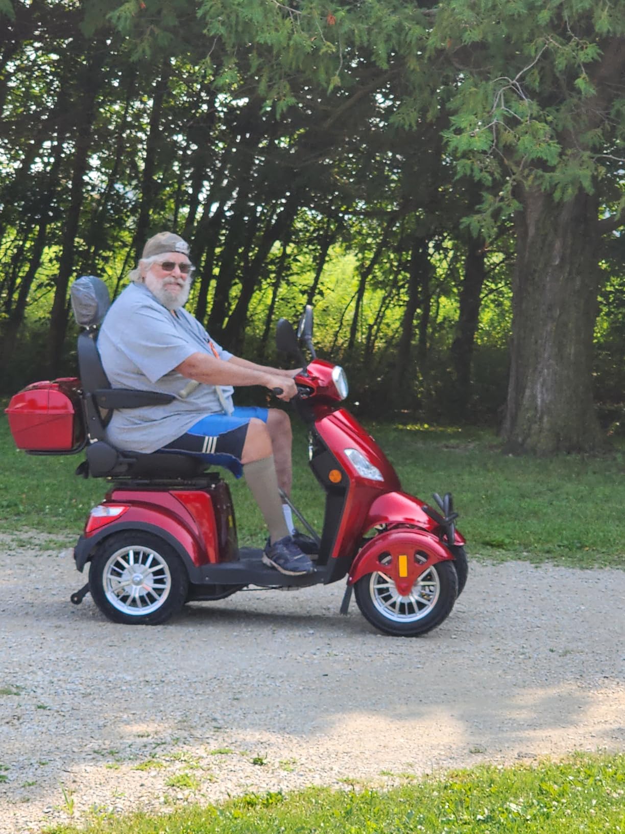 Mobility Scooters for Seniors & Adults 500lbs Capacity - 800W All Terrain Electric Powered Mobility Cart - Heavy Duty Mobility Scooter for Elderly w/Charger Remote Keys (Red) customer photo 1
