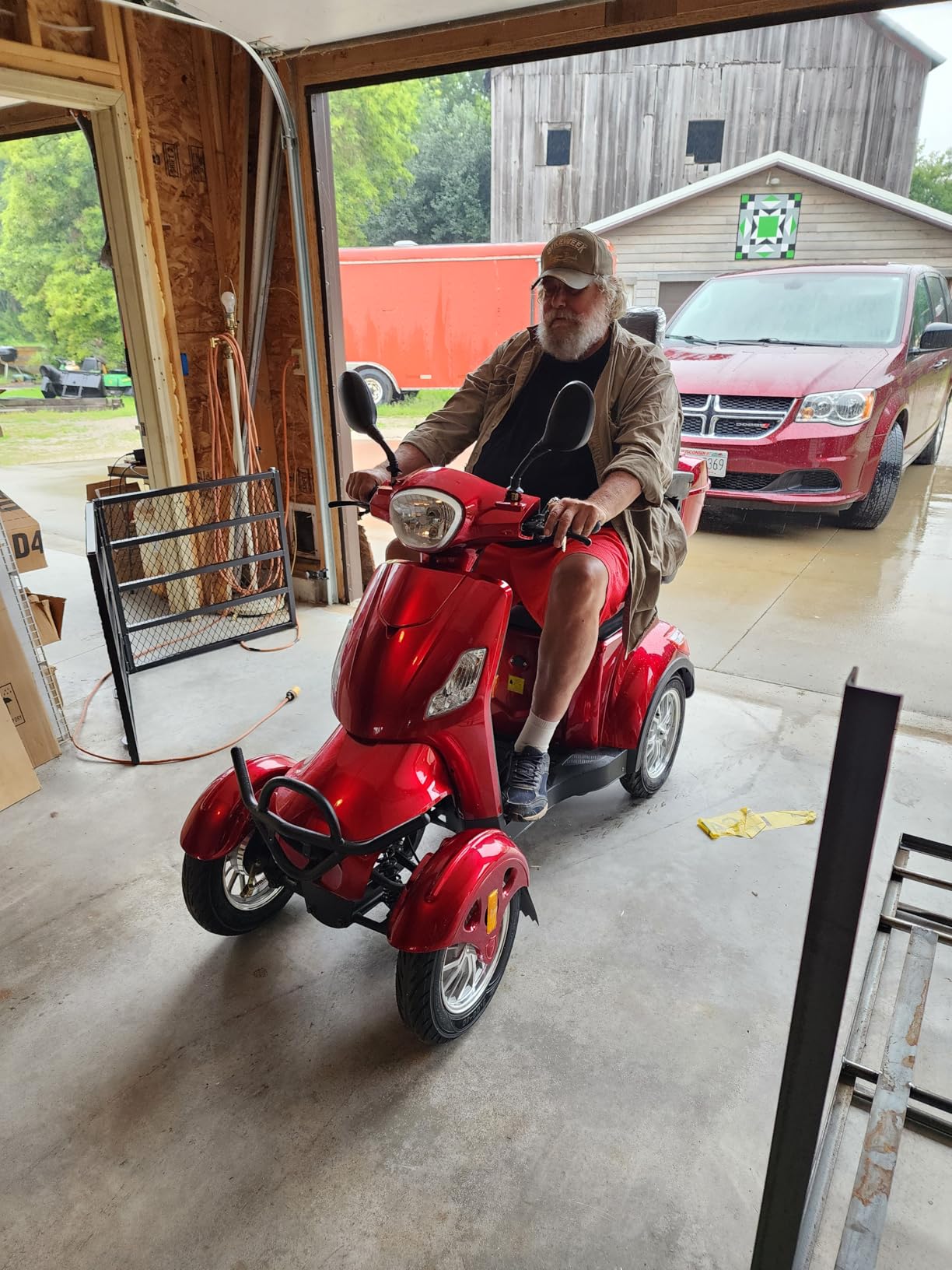 Mobility Scooters for Seniors & Adults 500lbs Capacity - 800W All Terrain Electric Powered Mobility Cart - Heavy Duty Mobility Scooter for Elderly w/Charger Remote Keys (Red) customer photo 2