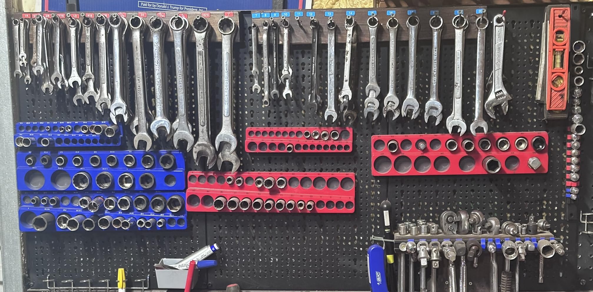 TORACK Metal Pegboard Wall Organizer for Garage, 109PCS Pegboard Accessories Organizer Kit with Pegboard Bins, Hooks, Peg Locks, Pegboard Storage System for Workbench, Garage, Shop, Shed customer photo 1
