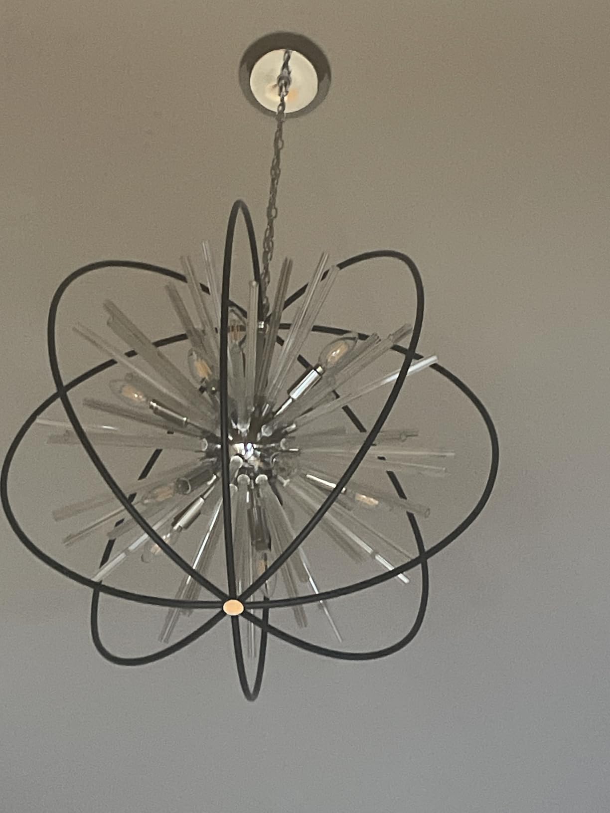 Vezzio 12-Light Modern Crystal Chandeliers for Entryway D27 Inch Black Globe Foyer Chandelier Contemporary Ceiling Hanging Light Fixture for Dining Room Kitchen Island Living Room Hallway Stairway customer photo 2