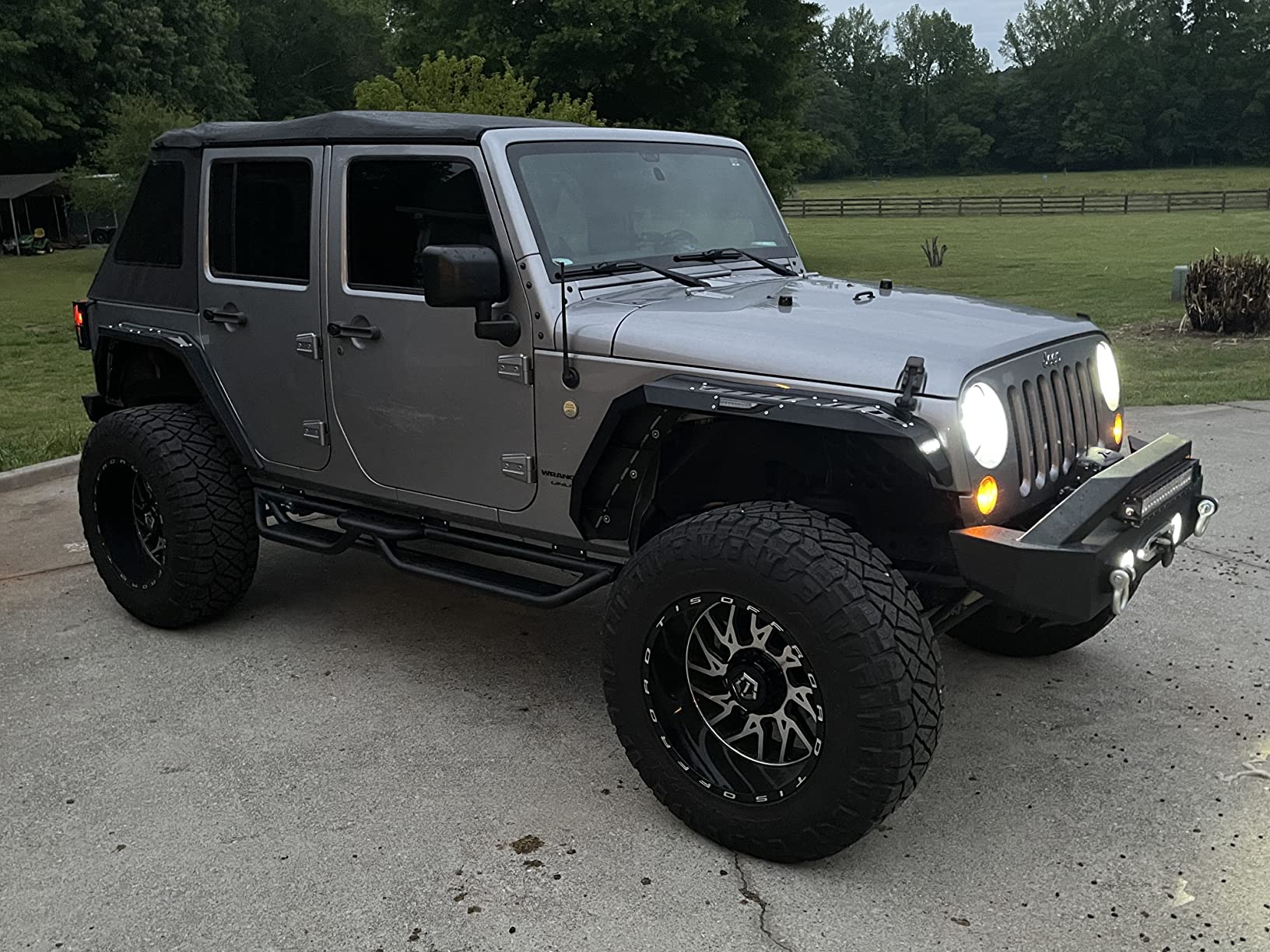 WOLFSTORM Steel Fender Flares Fit for 2007-2018 Jeep Wrangler JK/JKU,DRL LED Lights and Sequential Turn Light Design,2007-2018 Jeep Wrangler JK/JKU Fender Flares Replacement Accessories customer photo 1