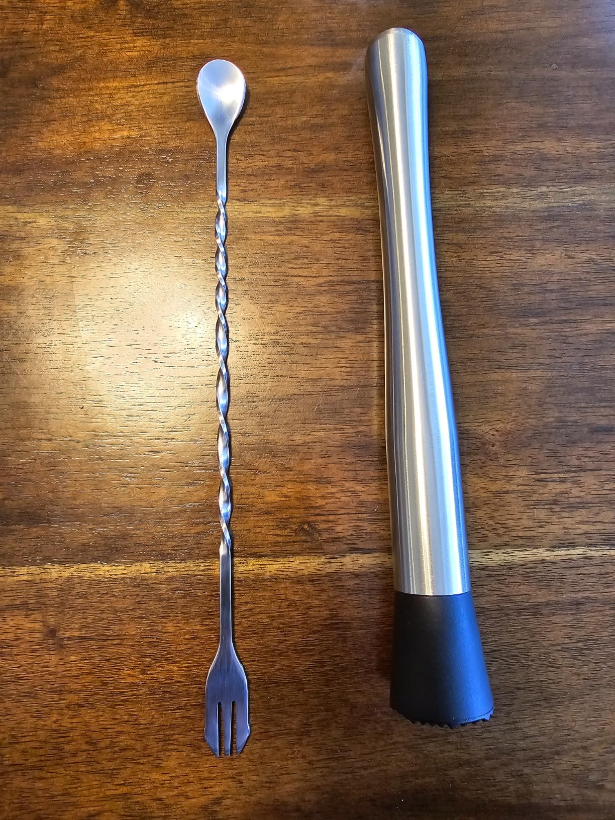 Ortarco 10 Inch Stainless Steel Muddler for Cocktail and 10 Inch Mixing Bar Spoon, 2 Pices Home Bar Tool Set customer photo 4